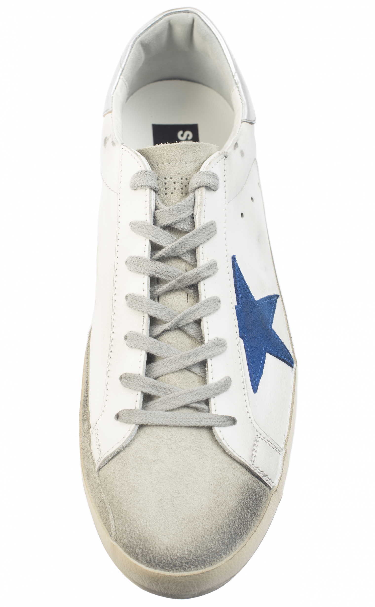 Golden Goose Superstar white sneakers with Blue Star