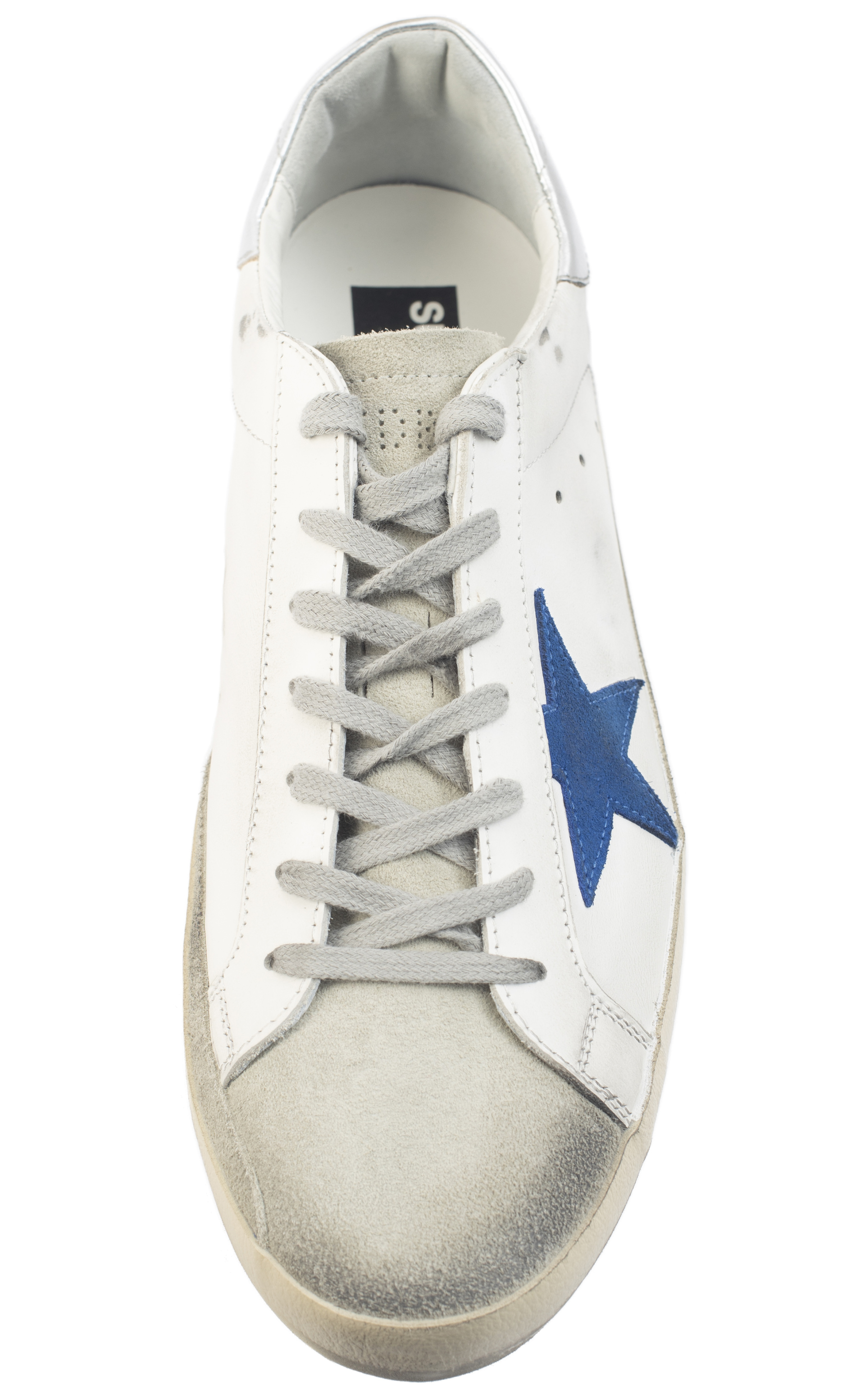 Golden Goose Superstar white sneakers with Blue Star