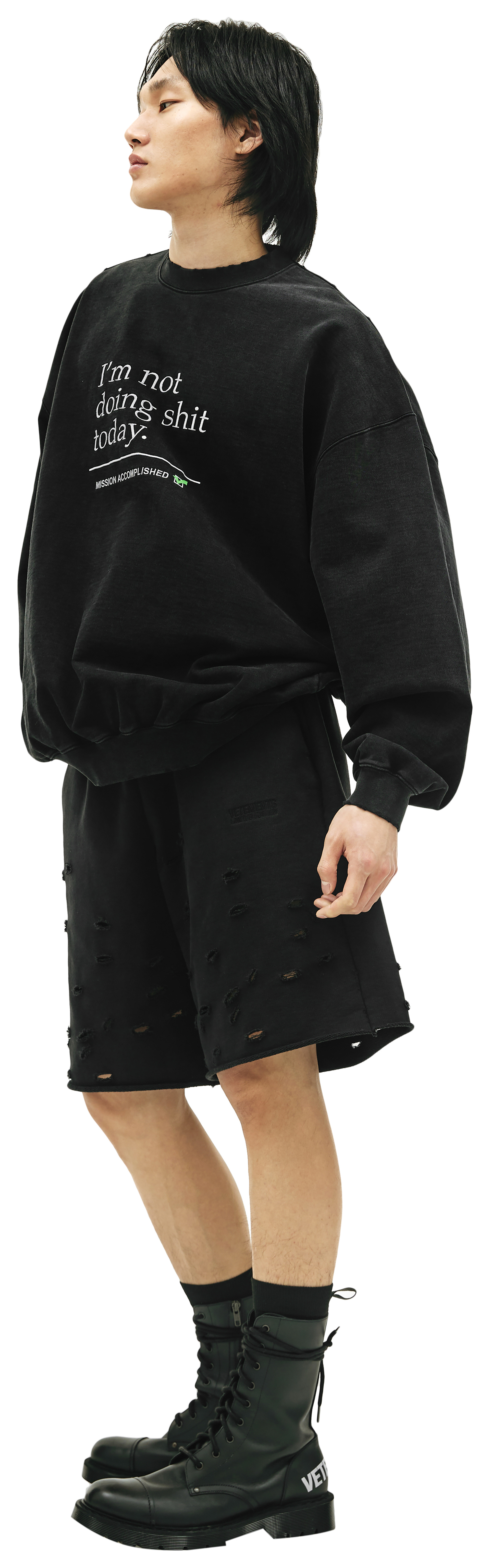 VETEMENTS Black \'I\'m Not Doing Shit Today\' Sweatshirt
