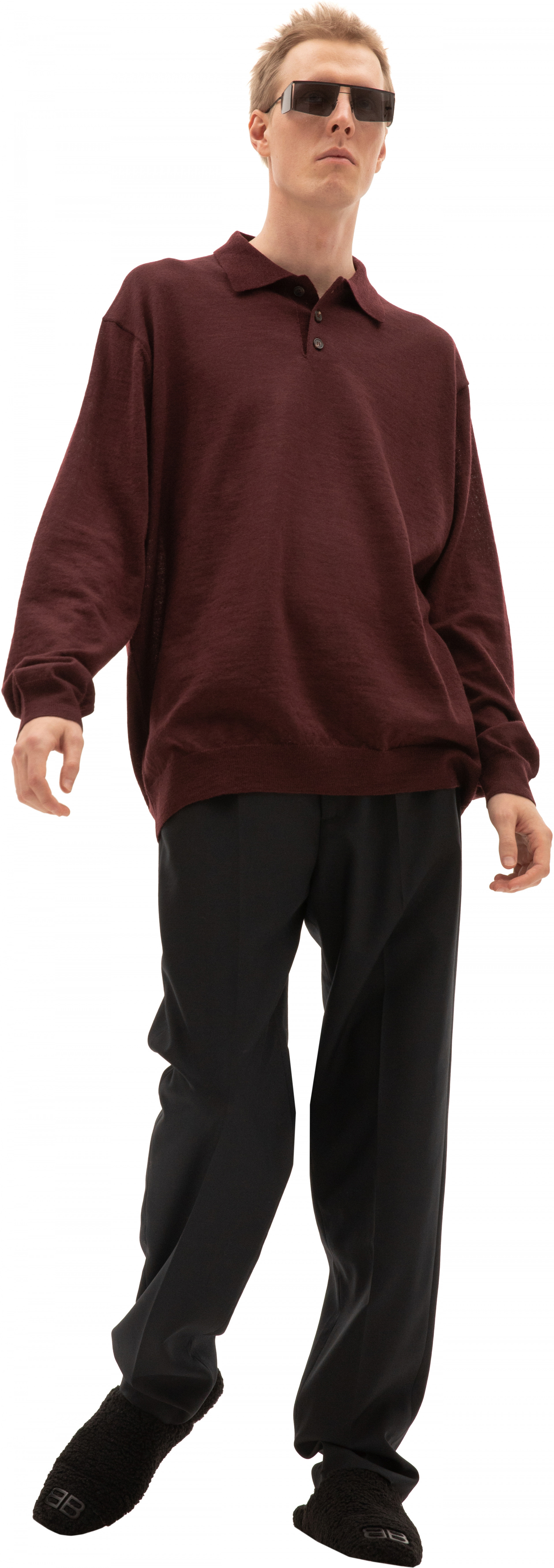 Maison Margiela Long Sleeved Patched Polo