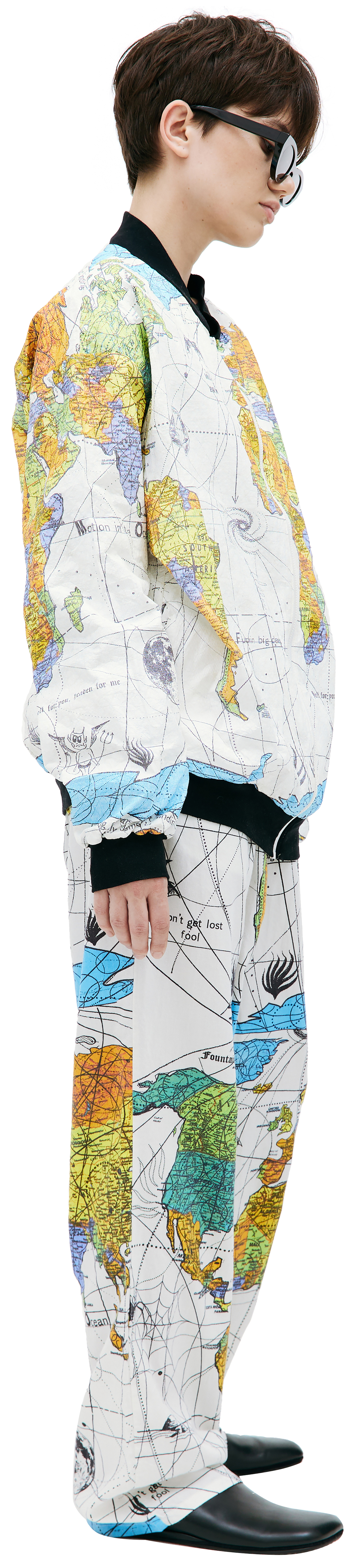 Saint Michael Saint Michael x Dr. Woo world map bomber jacket