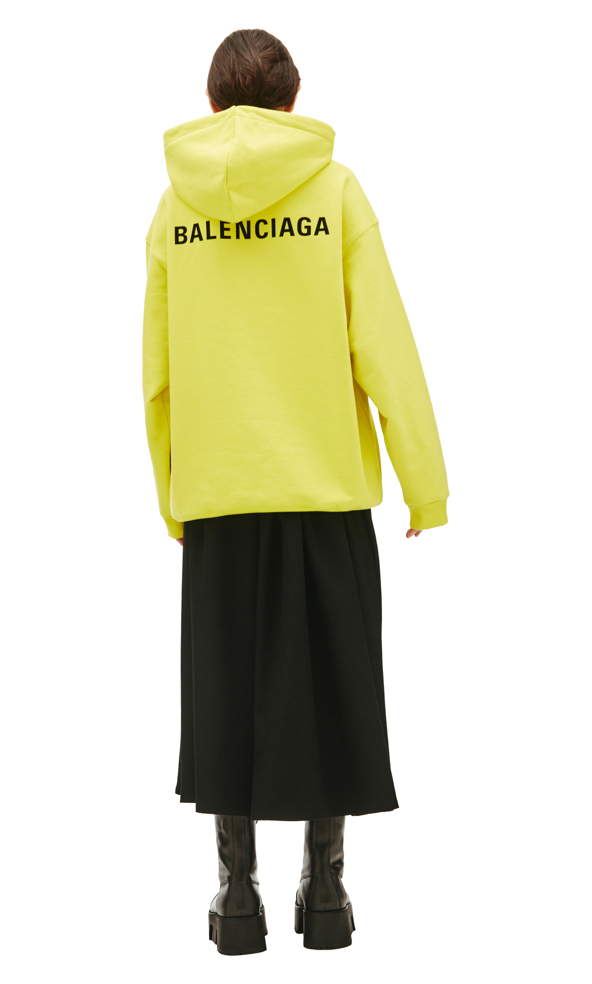 Balenciaga Желтое худи с логотипом