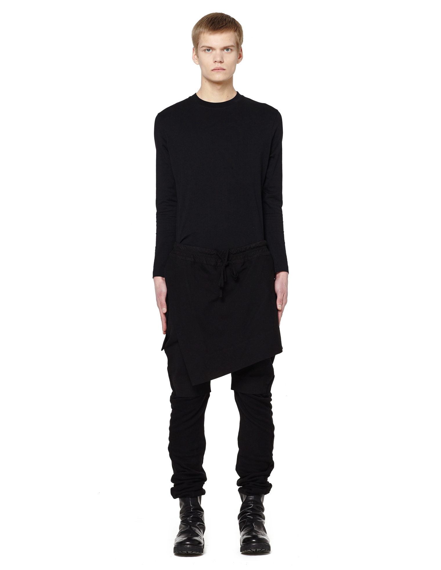 Julius Multi-layered cotton sweatpants with skirt