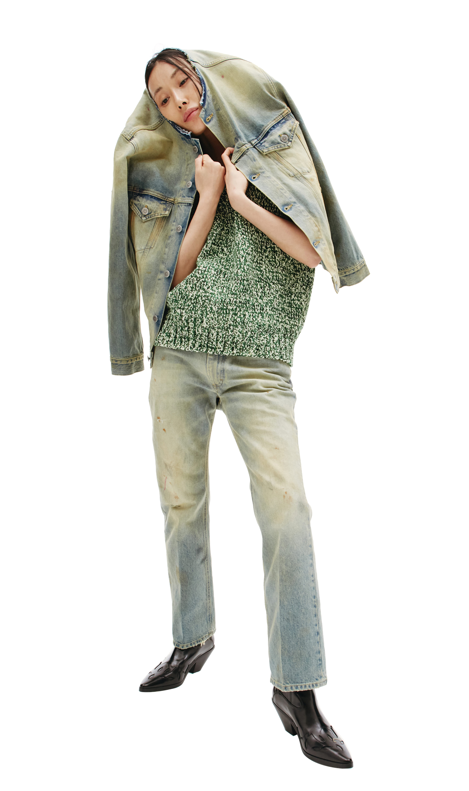 Maison Margiela Collarless denim jacket