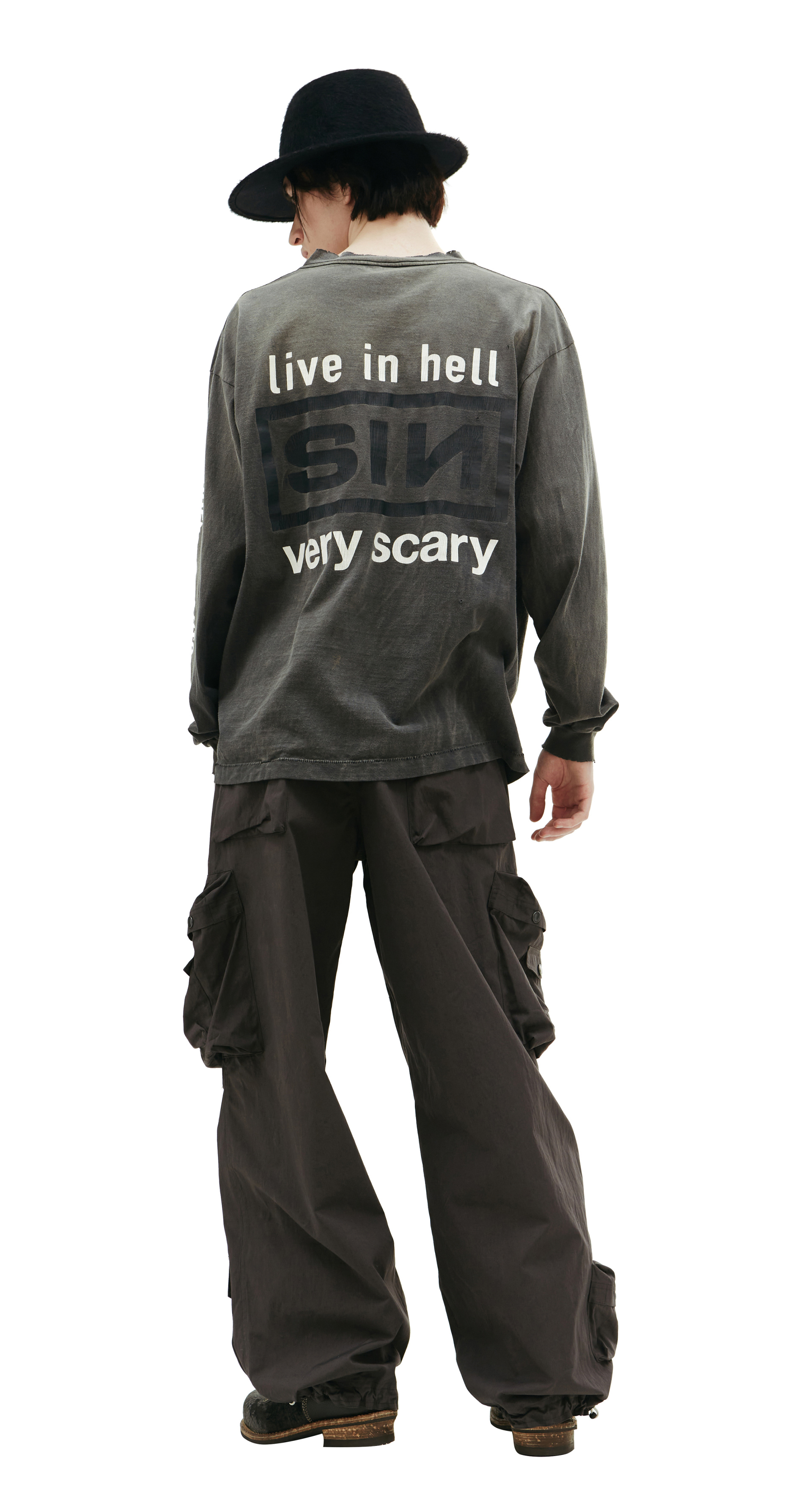 Saint Michael Sin printed long sleeve t-shirt