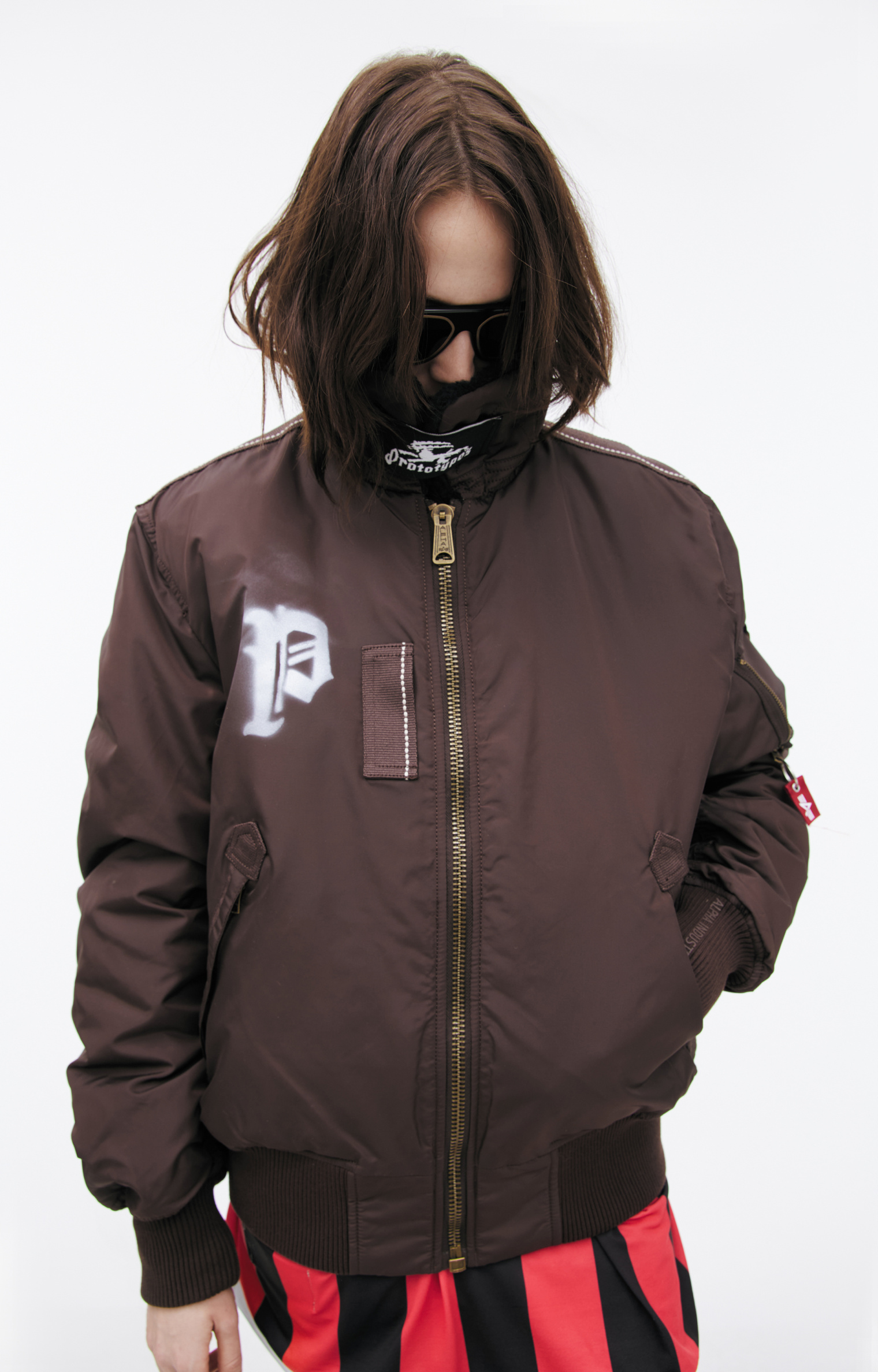 Buy PROTOTYPES women brown x alpha industries bomber for $1,145 online ...