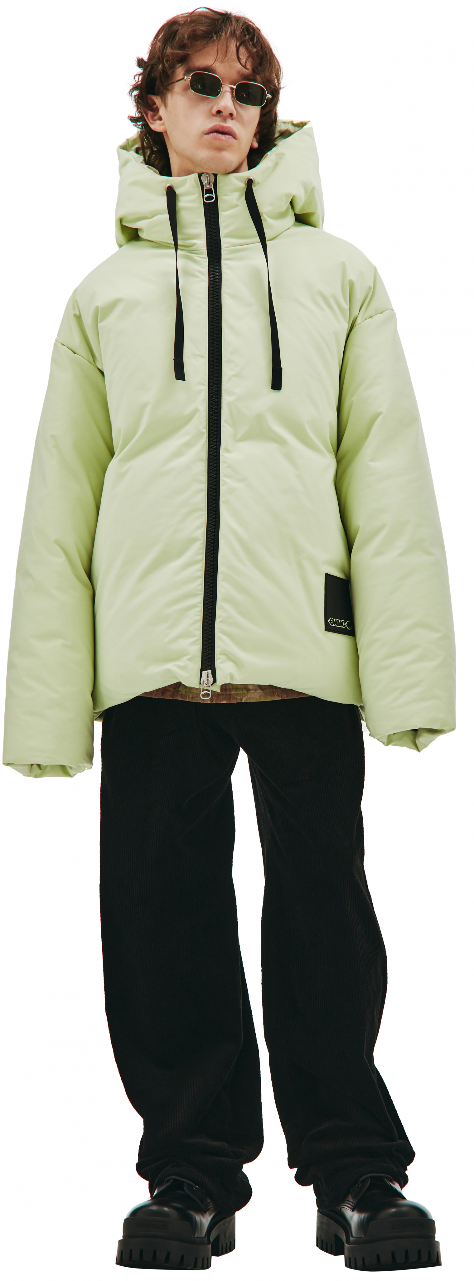 OAMC Yellow puffer jacket with hood