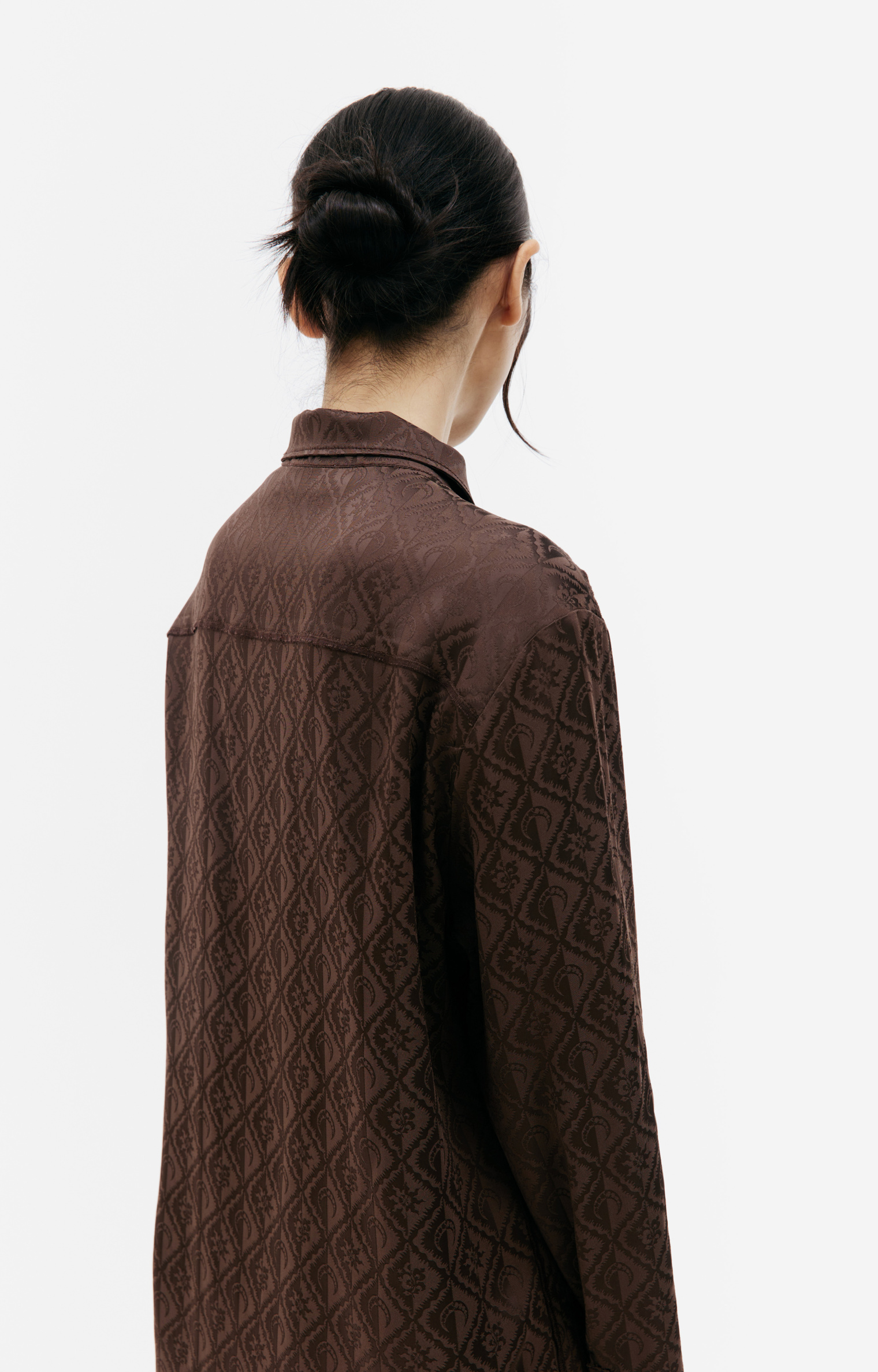 MARINE SERRE Brown Moon diamant shirt