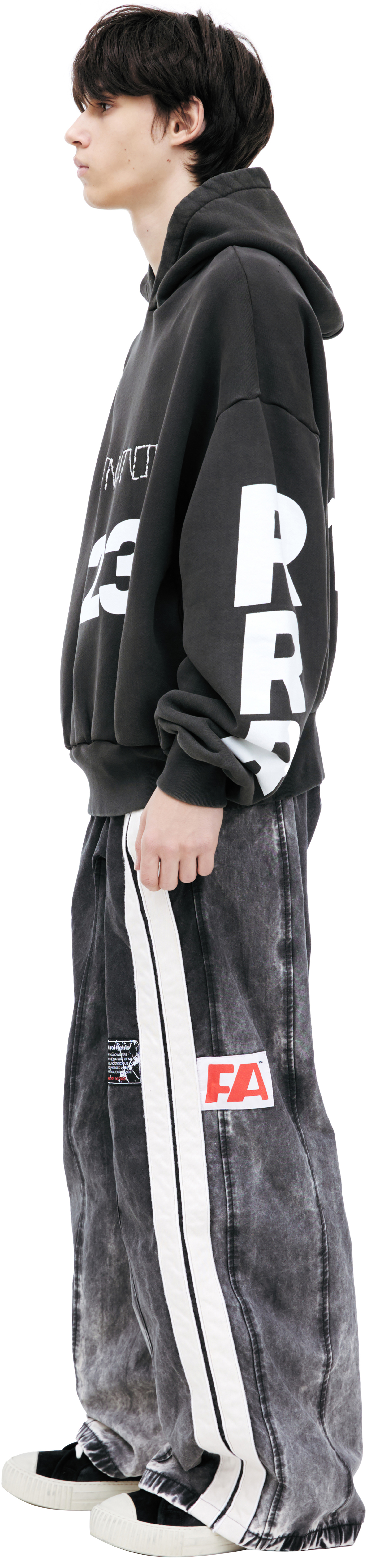 RRR123 Embroidered logo hoodie