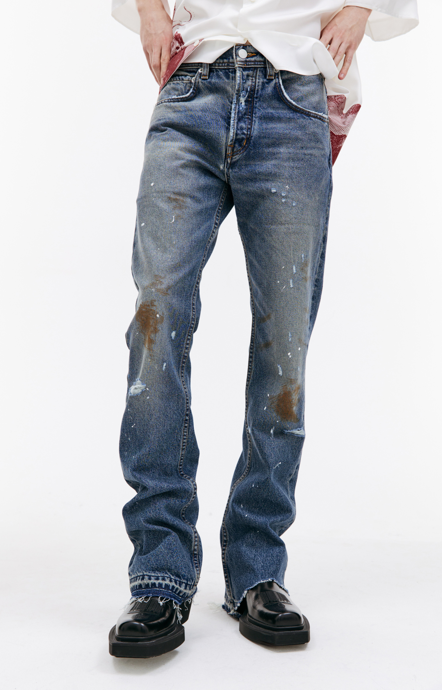 Buy Enfants Riches Deprimes men blue flare jeans for $1,670 online  