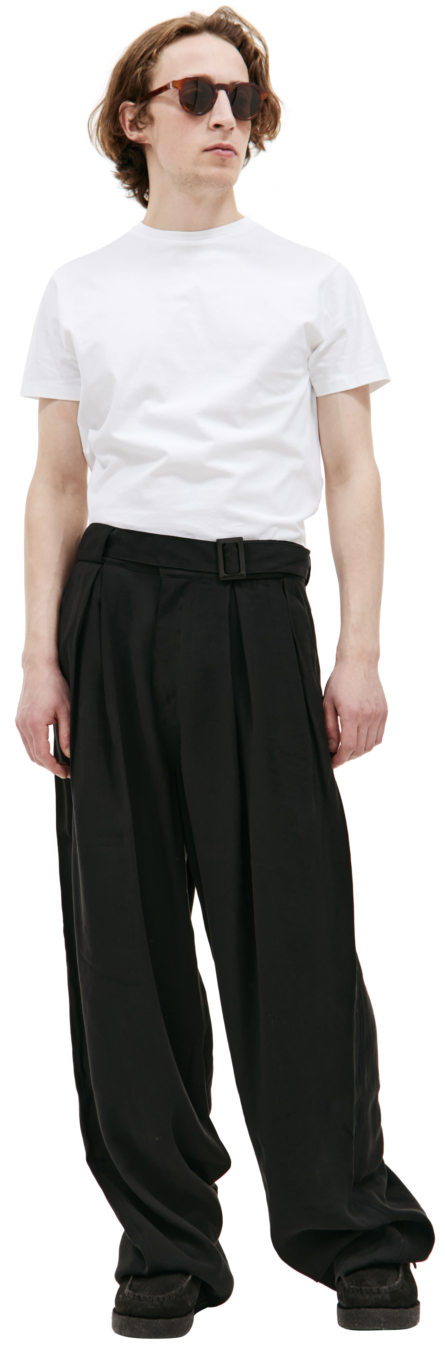 LOUIS GABRIEL NOUCHI Wide trousers with belt