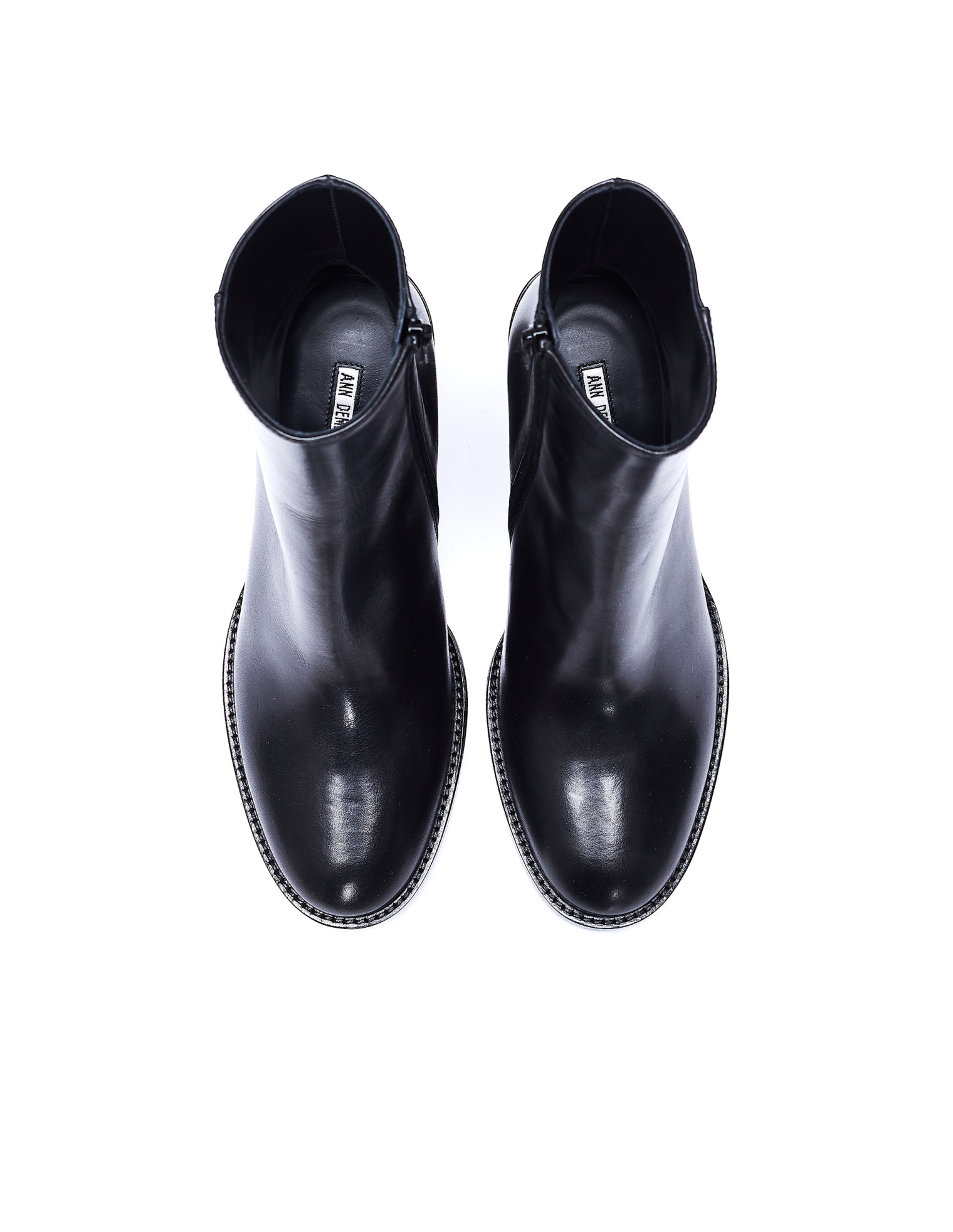 Ann Demeulemeester Vitello Black Leather Ankle Boots