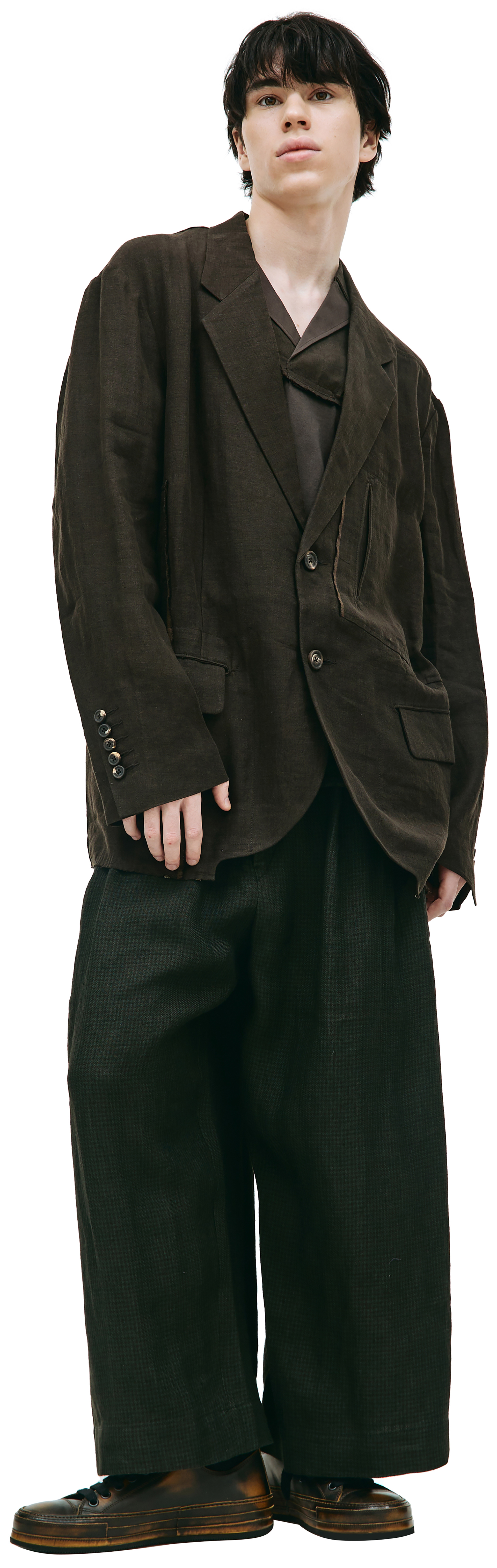 Ziggy Chen Linen blazer with pockets