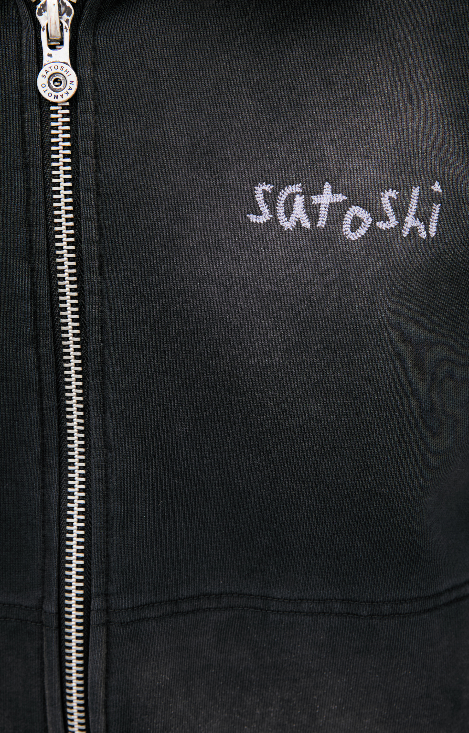 Satoshi Nakamoto Zippered cotton hoodie