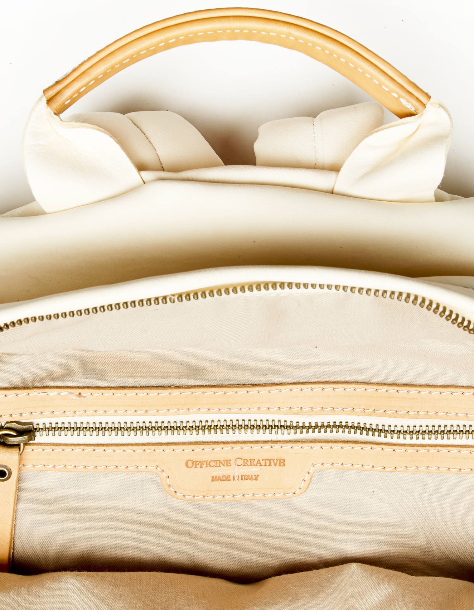 Officine Creative Leather two-tone backpack