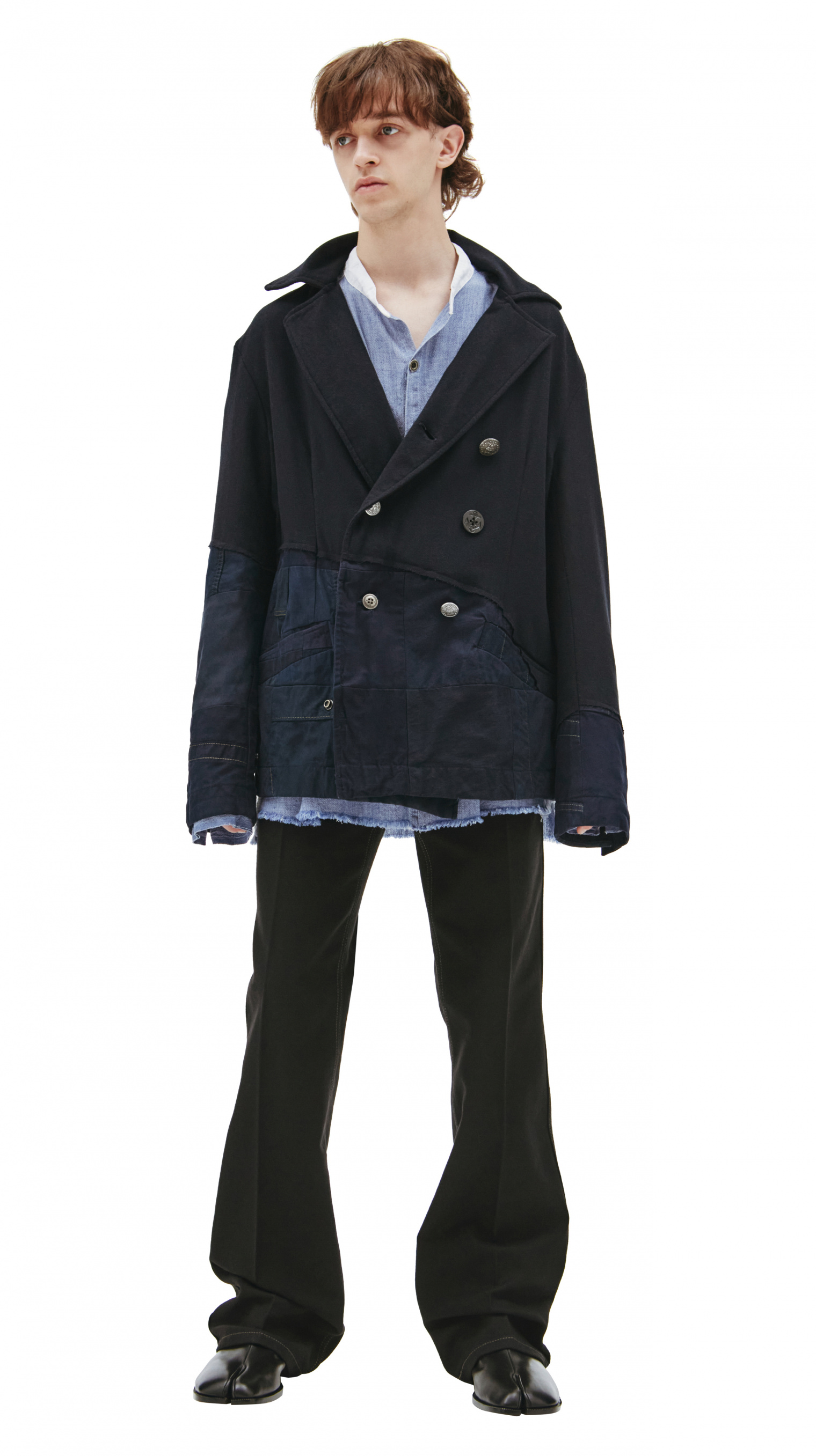 Greg Lauren Комбинированная куртка с разными пуговицами