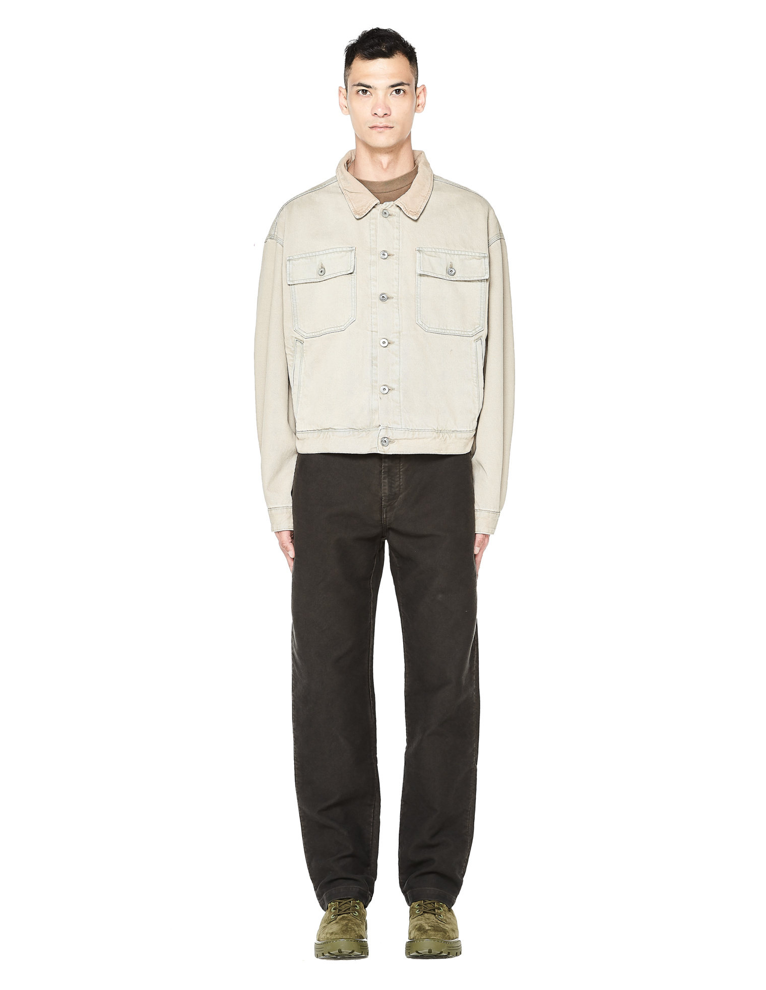 Yeezy Men\'s Flannel Lined Denim Jacket