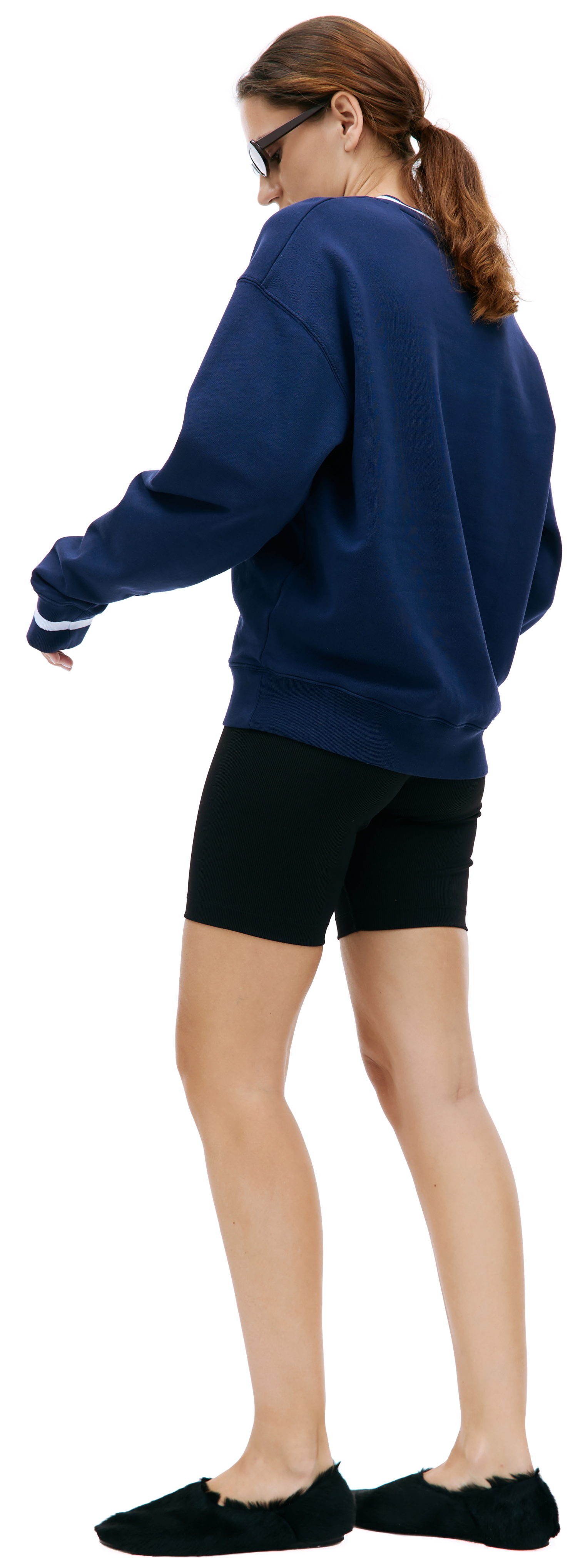 SPORTY & RICH Navy V-neck sweatshirt