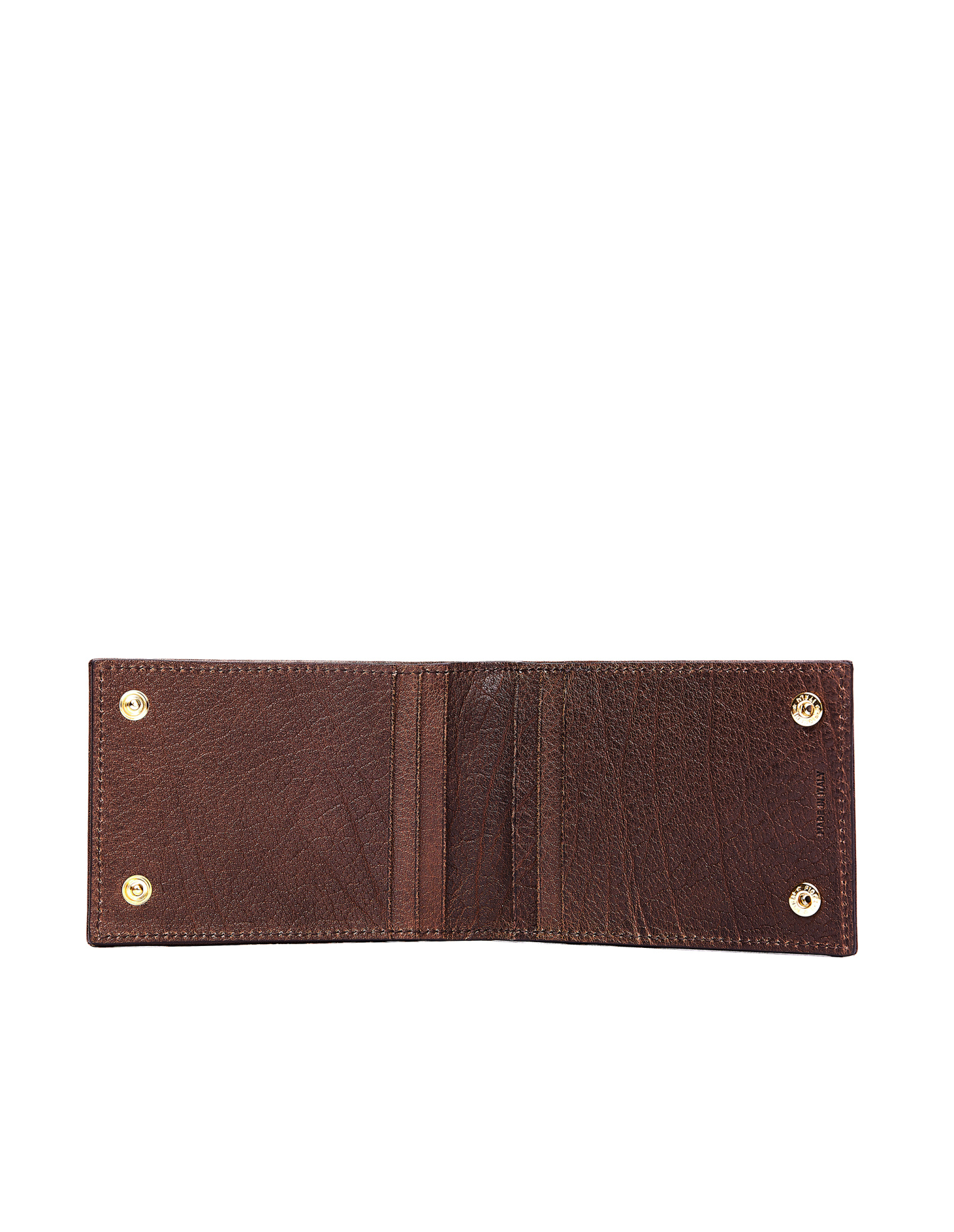 Ugo Cacciatori Brown Leather Buttons Cardholder