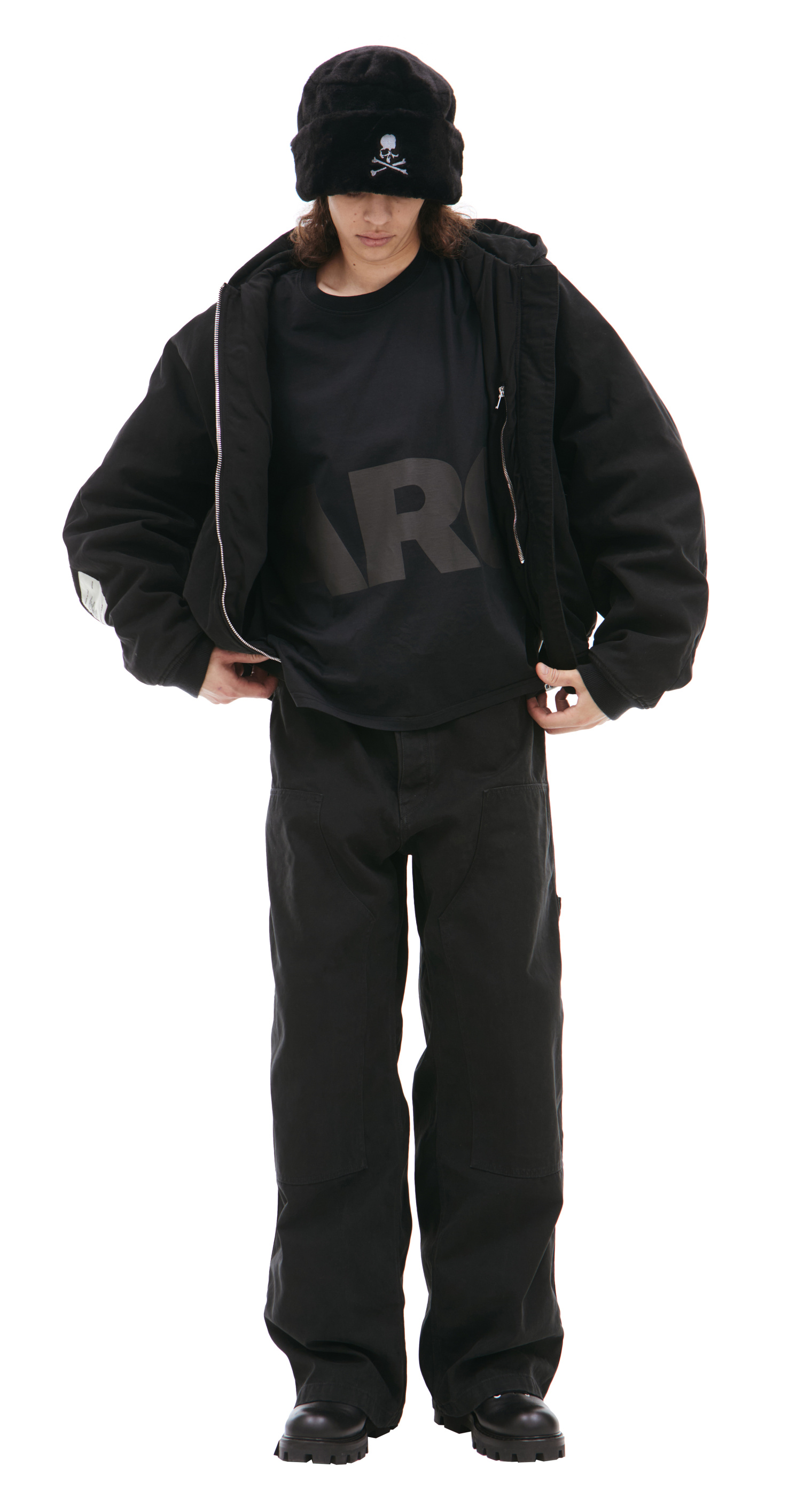 B1ARCHIVE Black zippered hoodie