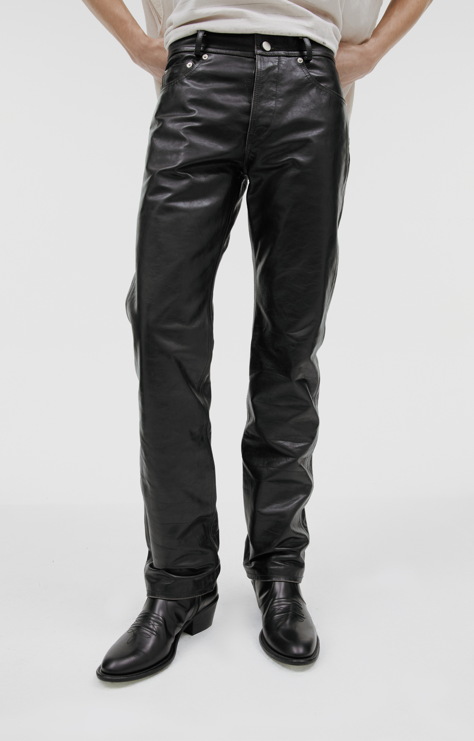 Enfants Riches Déprimés Black leather trousers