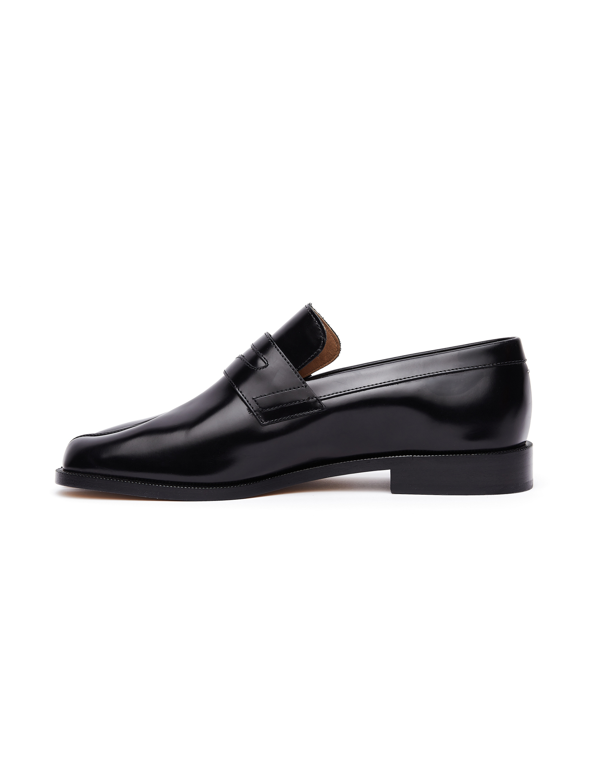 Maison Margiela Black Leather Tabi Loafers