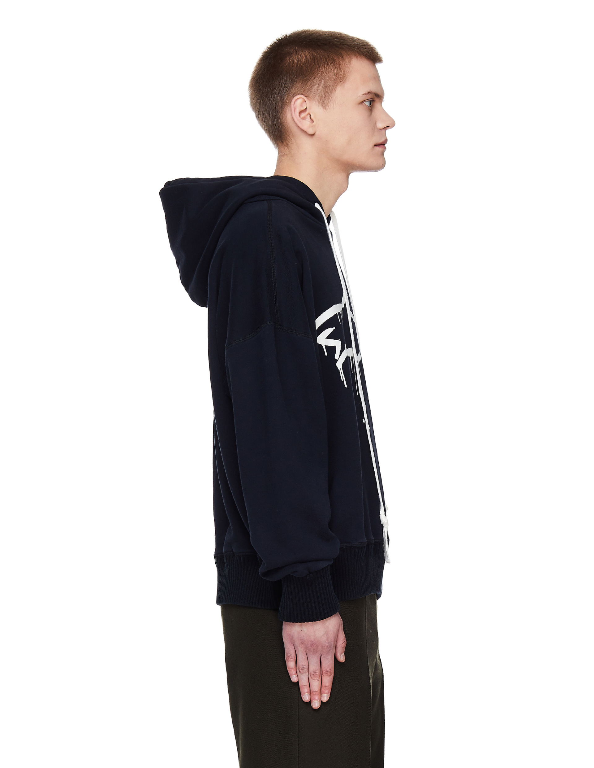 Greg Lauren x Paul Shark Black Hoodie With Patch