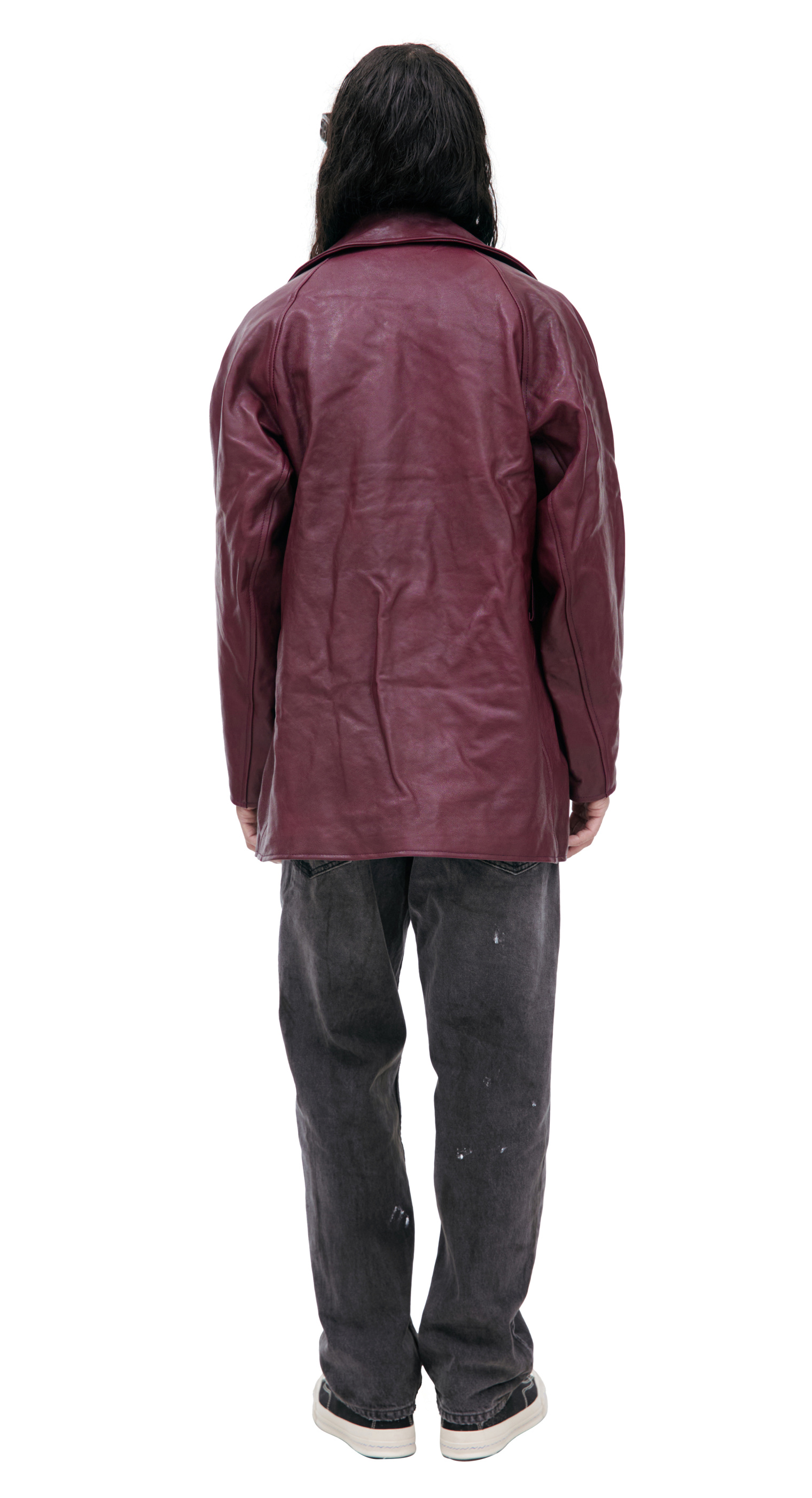 Enfants Riches Déprimés Burgundy leather jacket