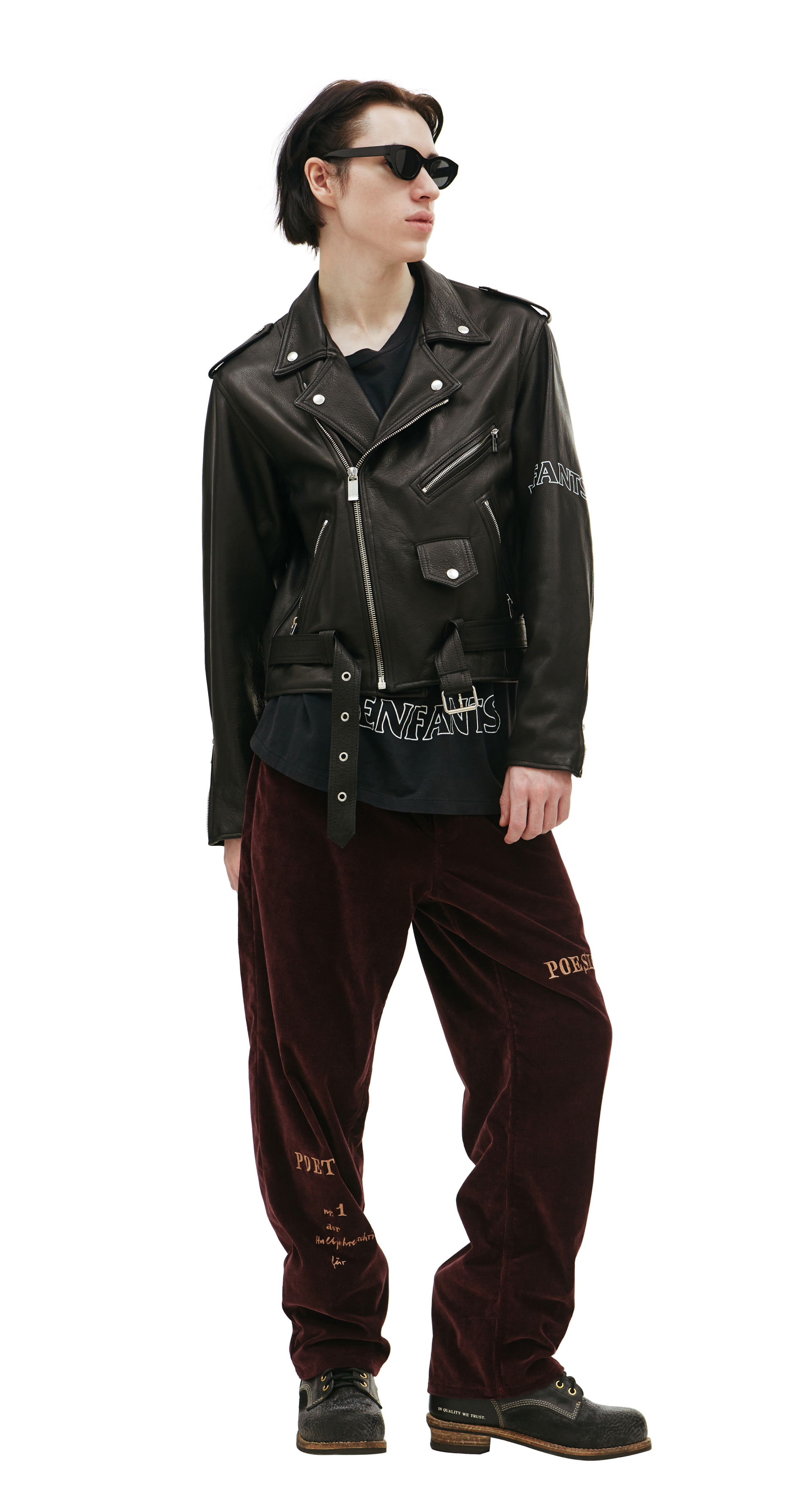 Enfants Riches Déprimés Rose print moto jacket