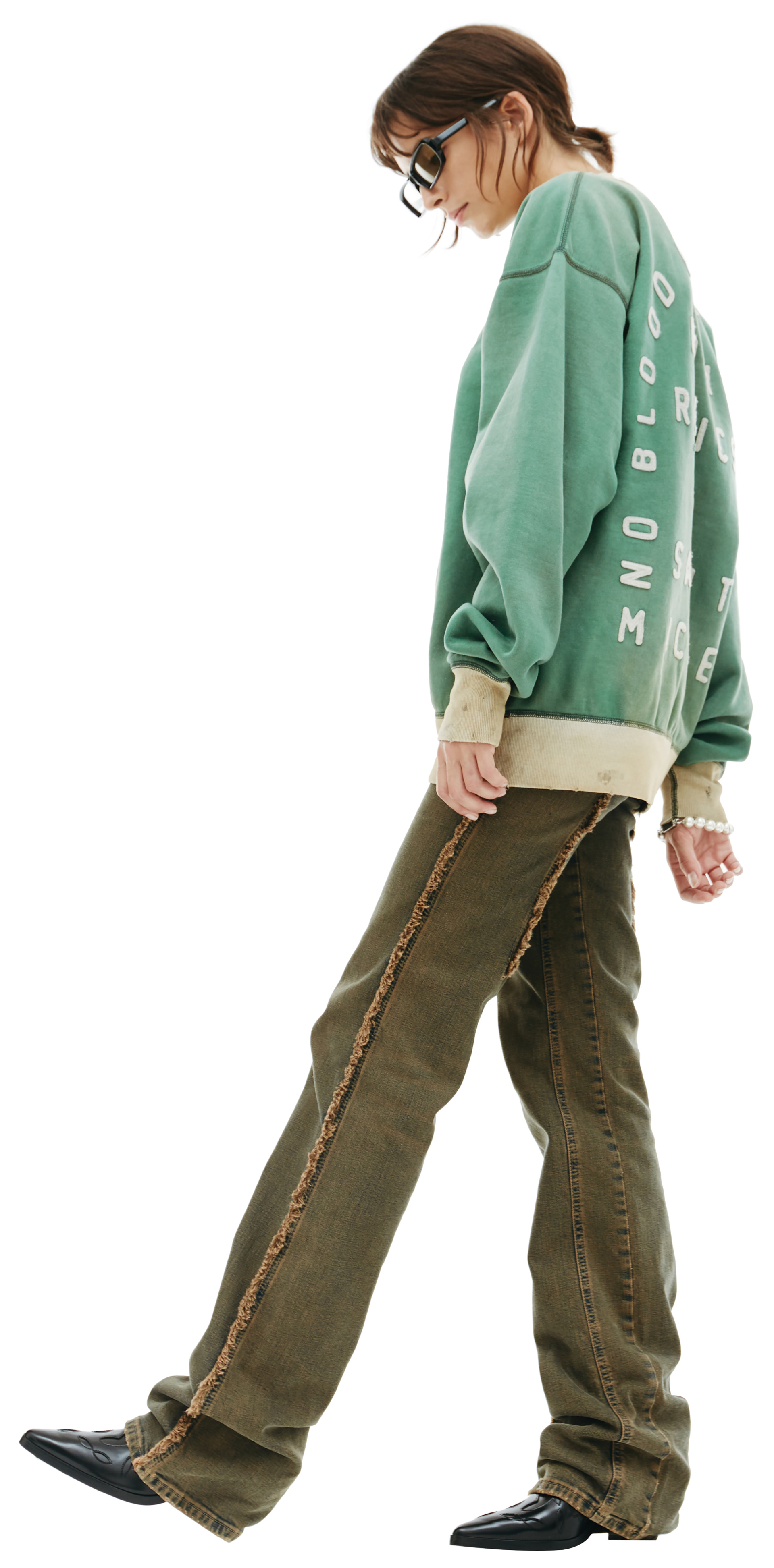 Saint Michael Patched cotton sweatshirt