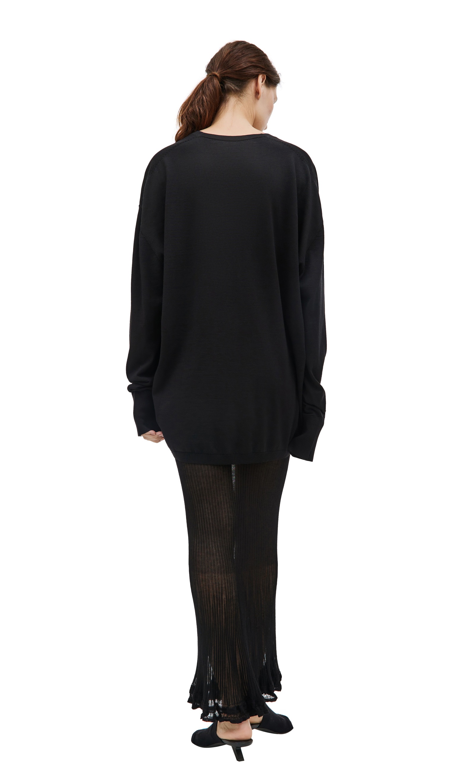 QUIRA Black V-neck sweater