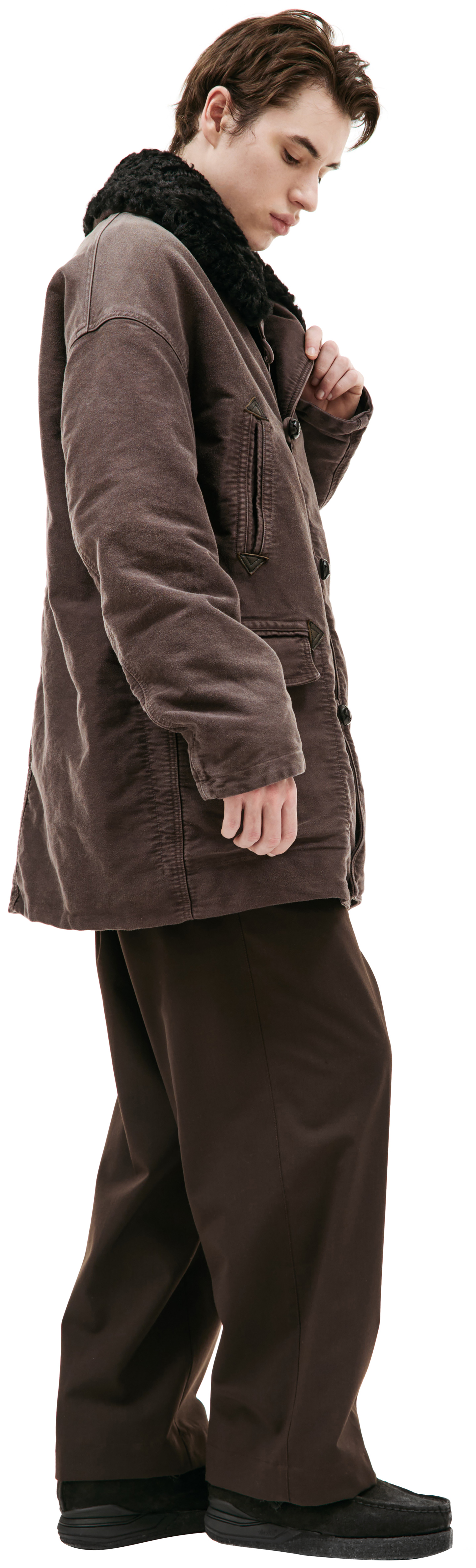 visvim Brown sheepskin coat