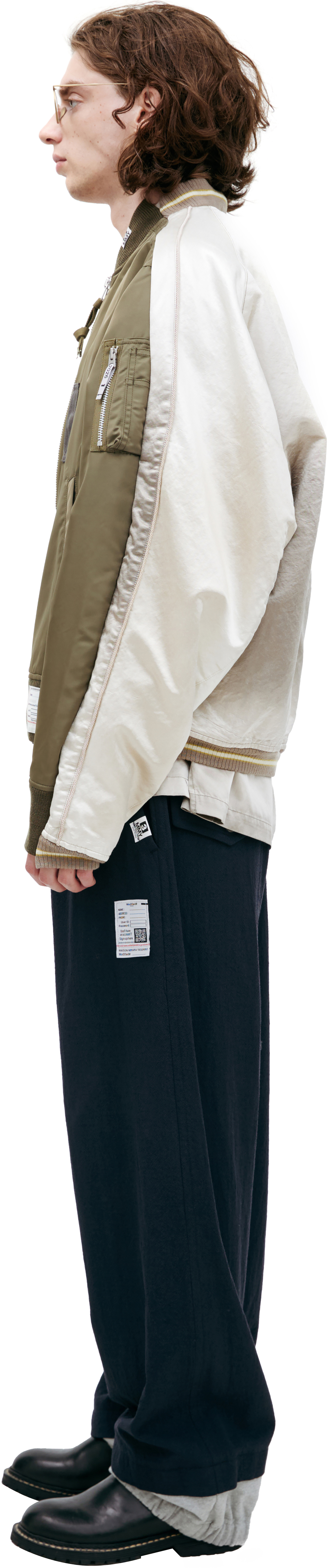 Maison Mihara Yasuhiro Two-tone bomber jacket