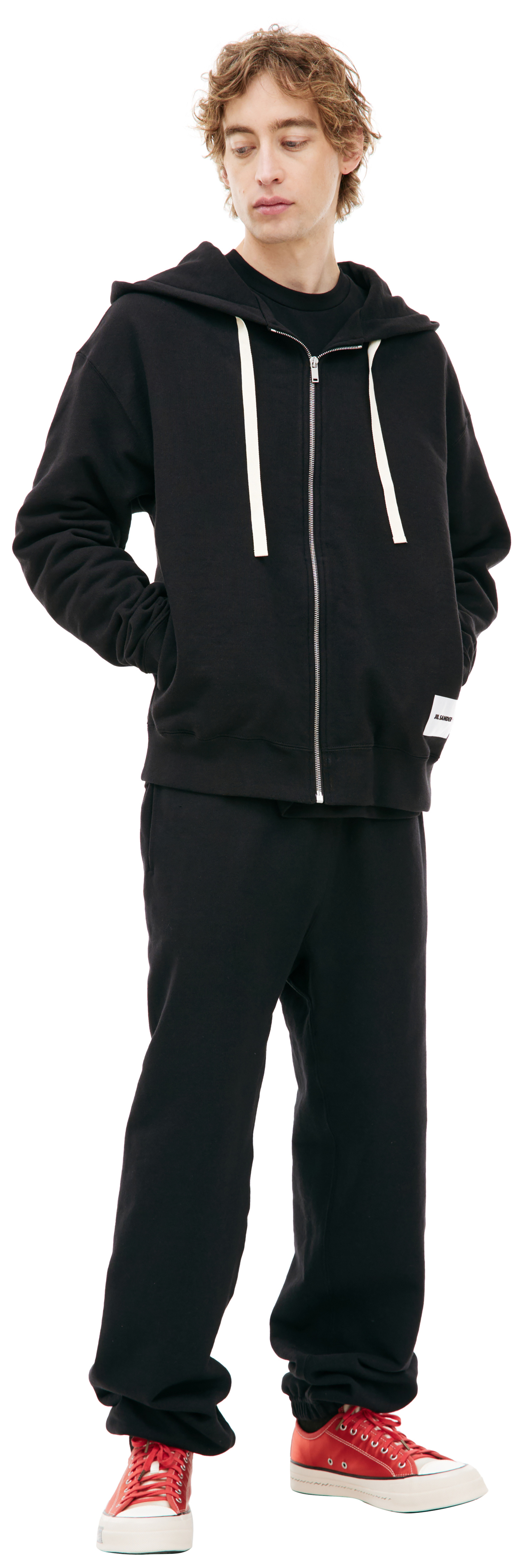 Jil Sander Black zip up hoodie