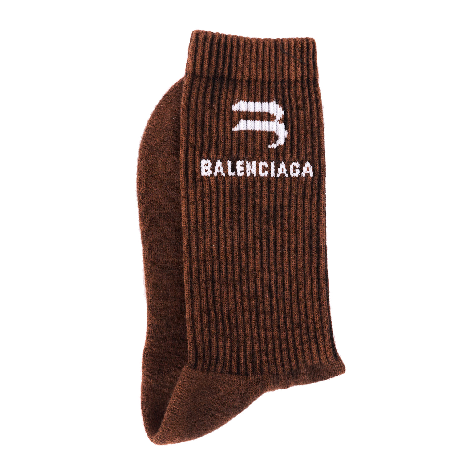 Balenciaga Brown Logo Socks