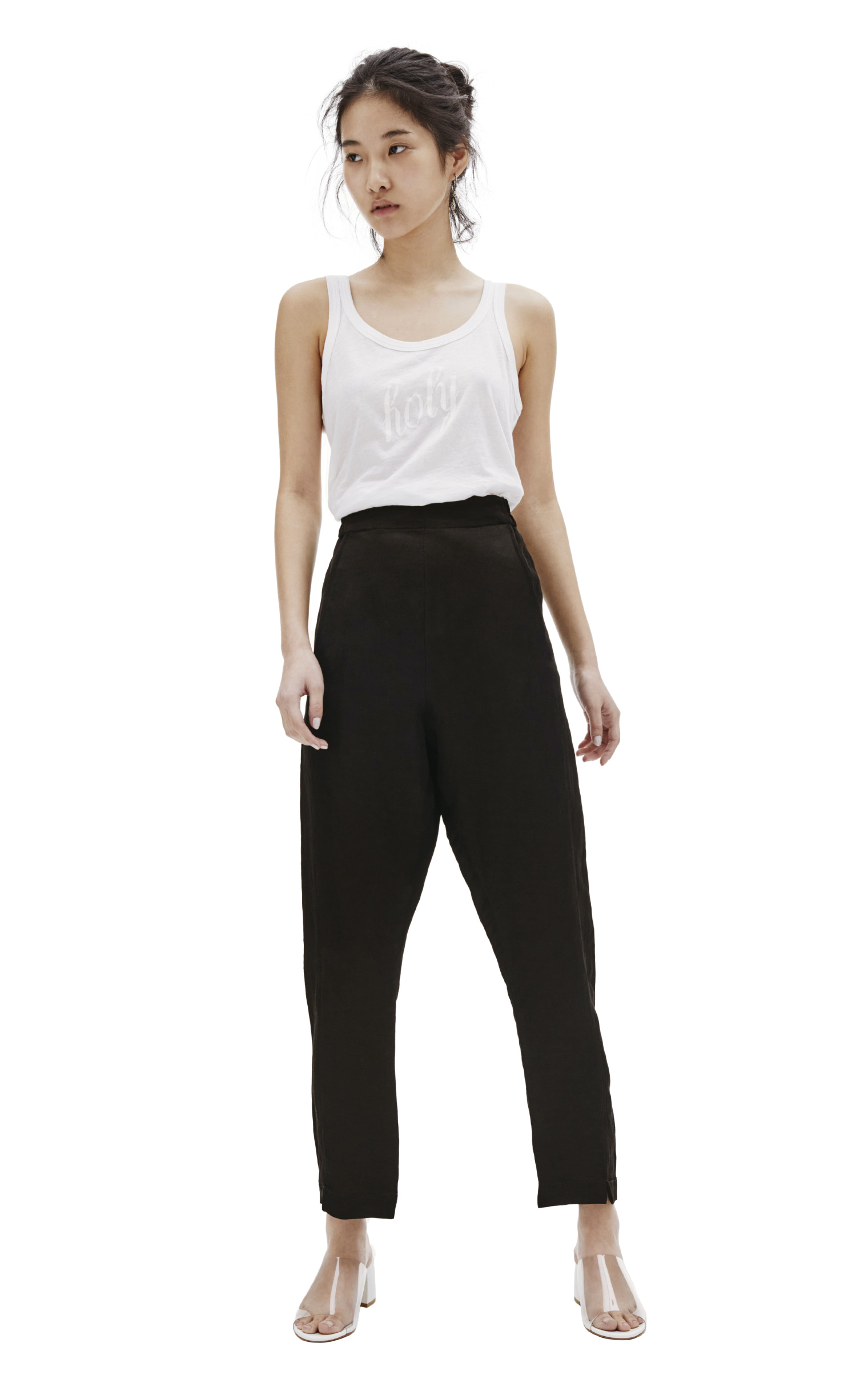 Ann Demeulemeester Black Linen Trousers