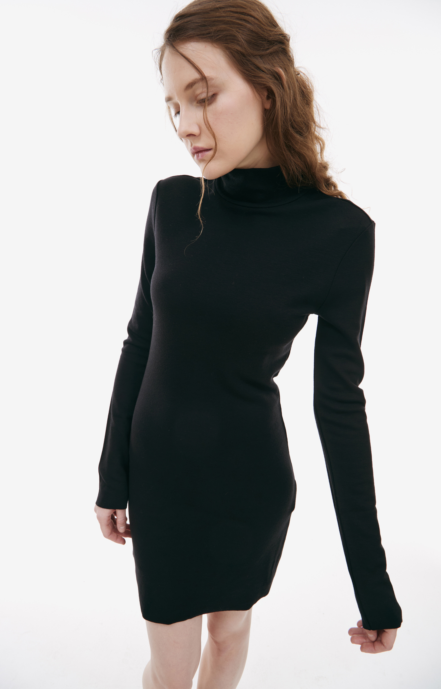 AMI PARIS Black dress with high collar