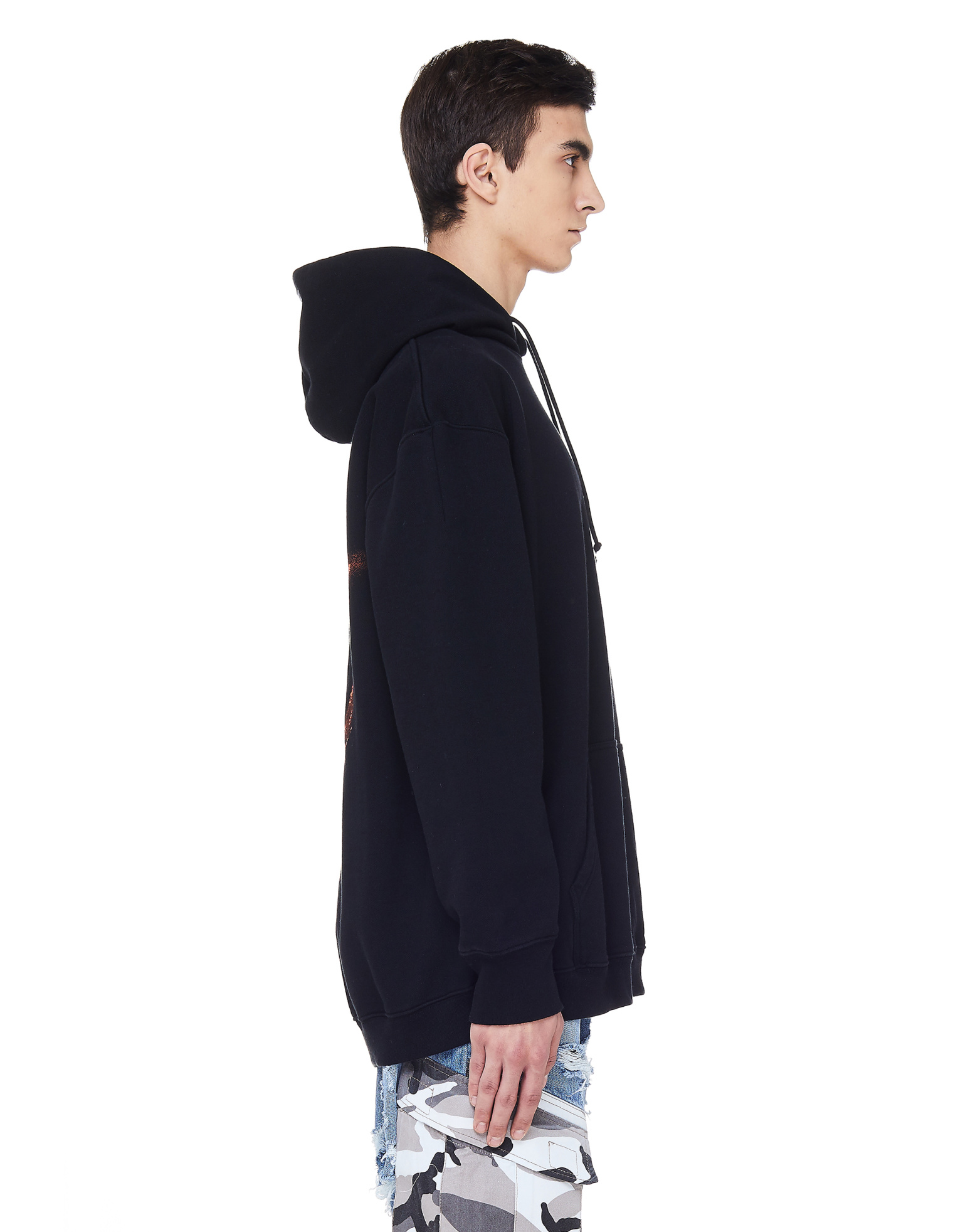 VETEMENTS Black Anarchy Printed Hoodie