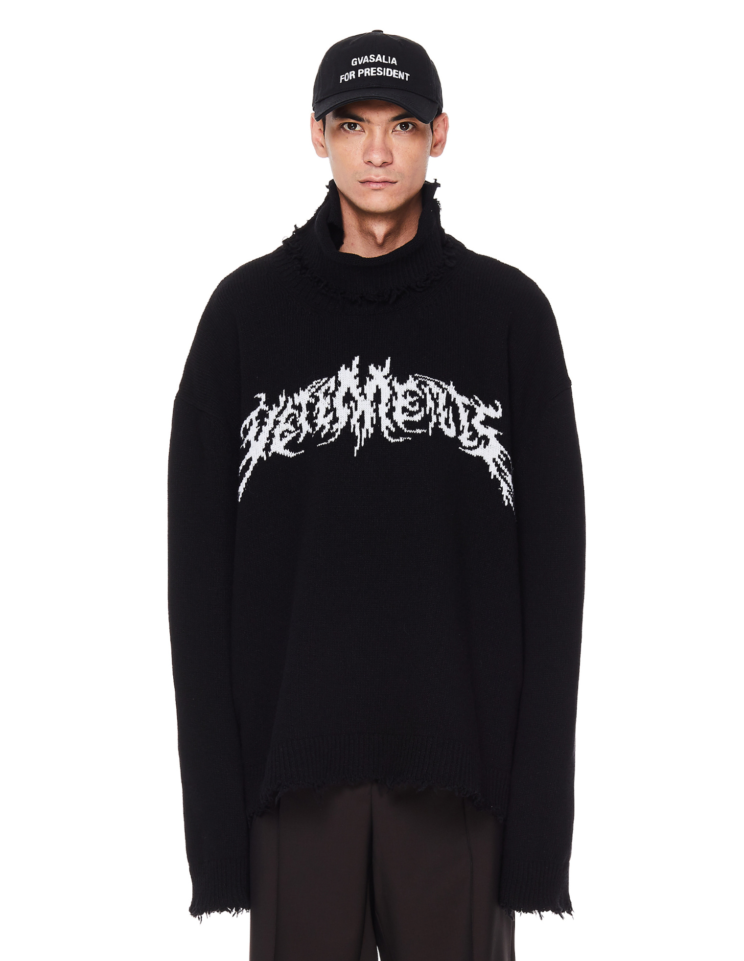 VETEMENTS Black Wool Logo Sweater