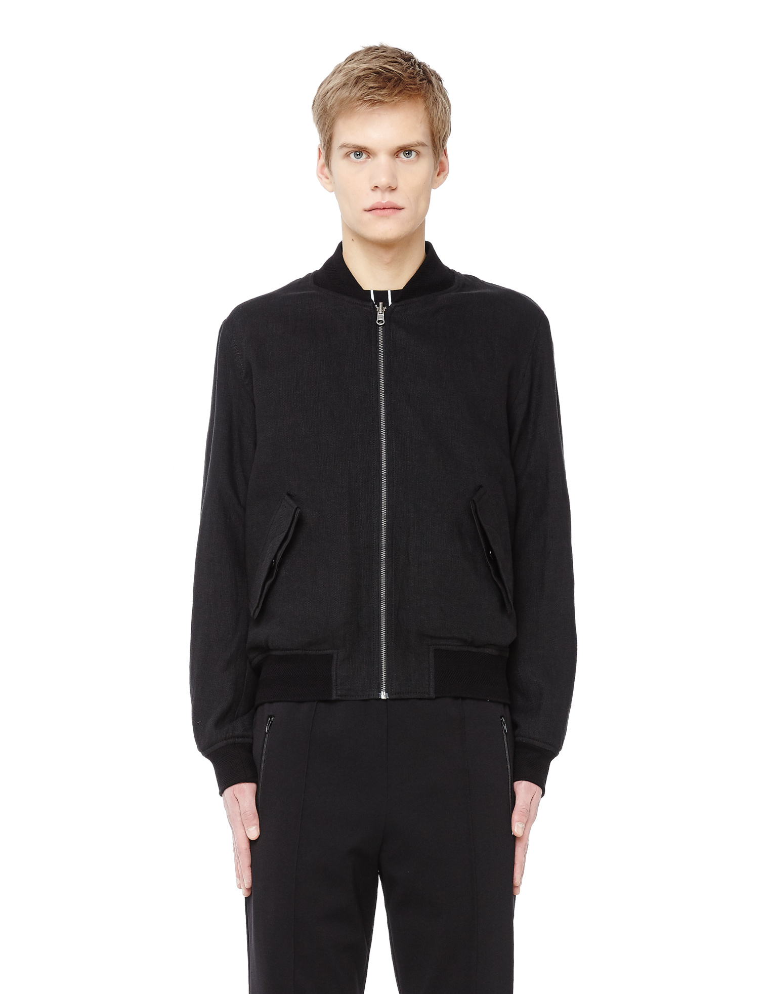 Ann Demeulemeester Reversible Linen Bomber Jacket