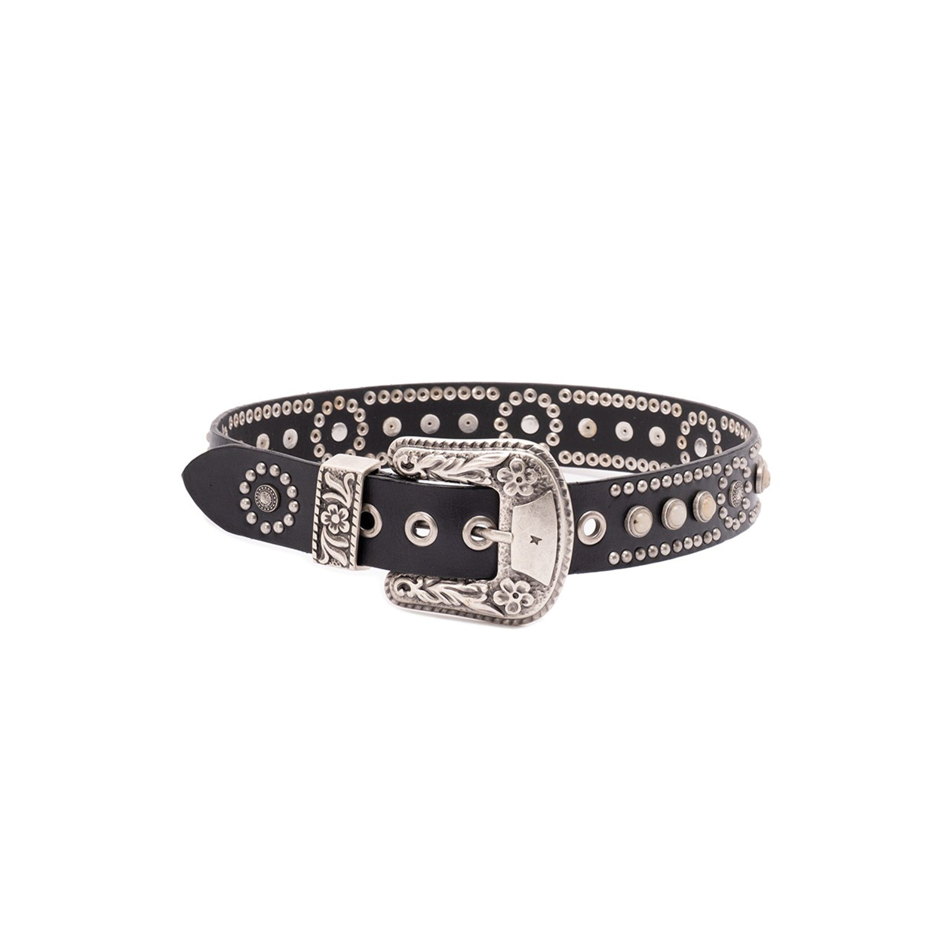 Golden Goose Lace Washed Leather Belt
