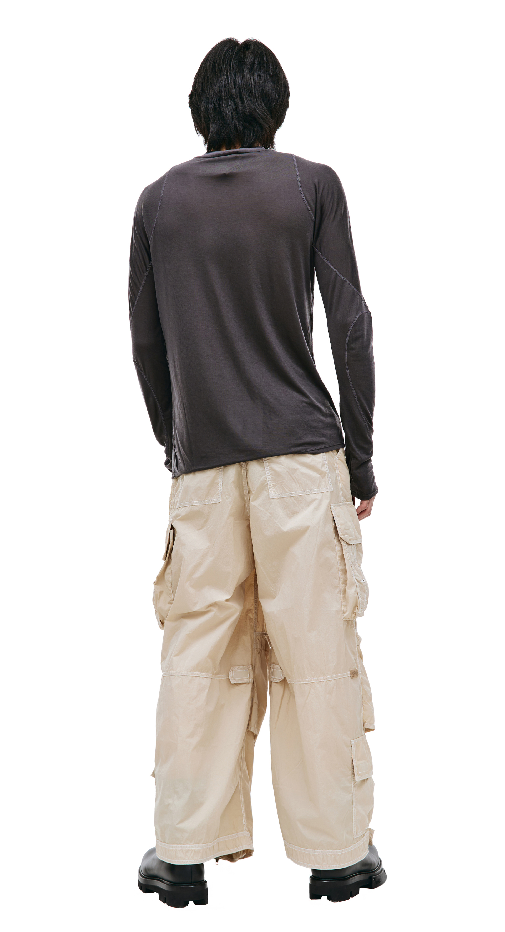 Post Archive Faction Grey paneled longsleeve