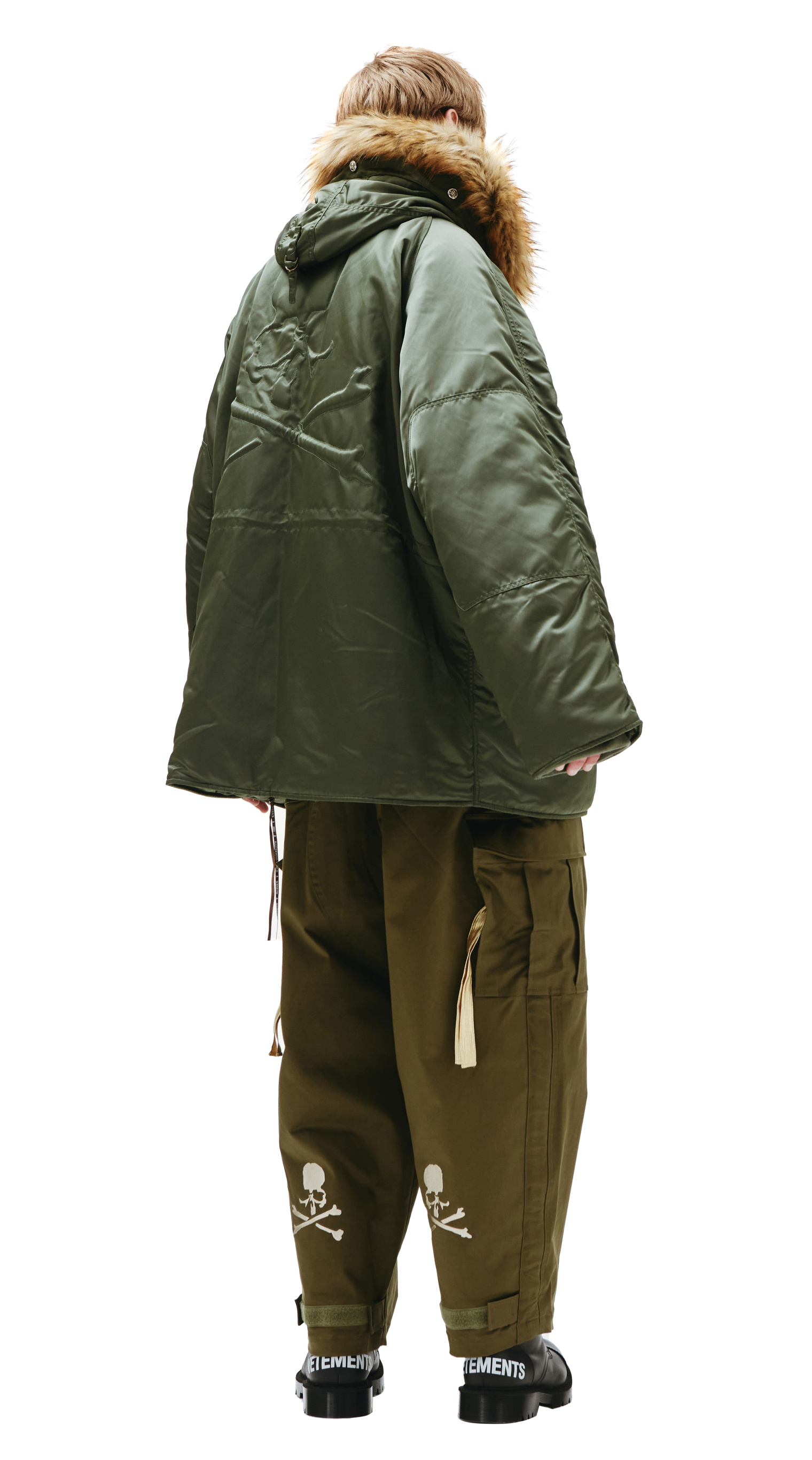 Mastermind WORLD Green Fur Trimmed parka