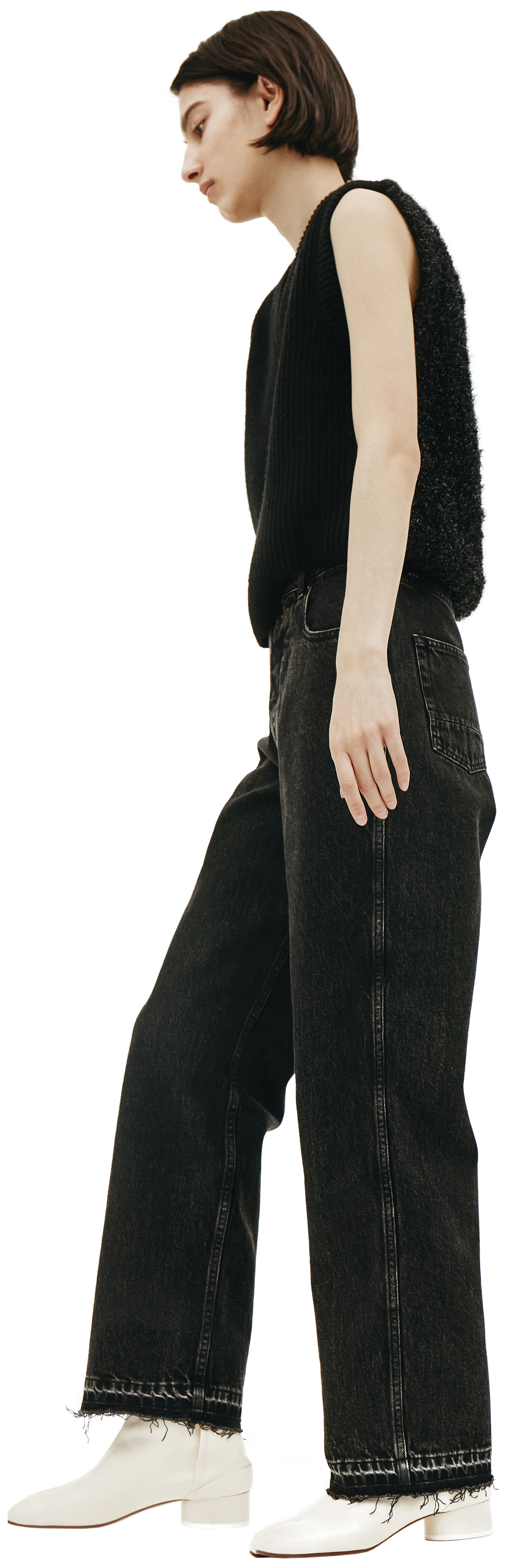 Golden Goose Black Jeans With Raw Hem