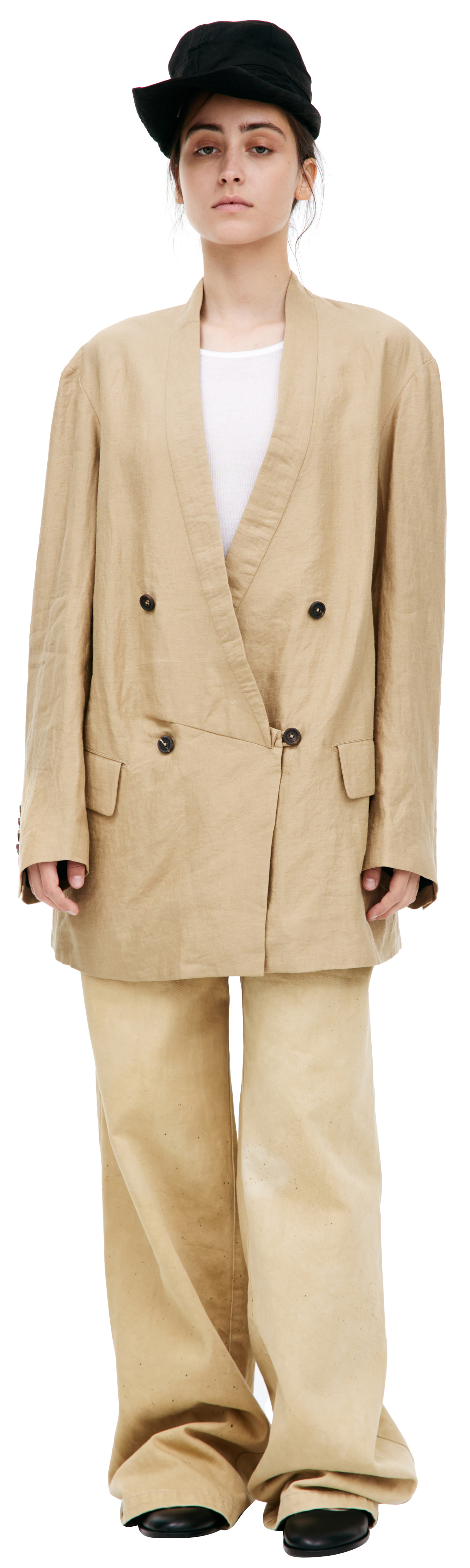 Ziggy Chen Double-breasted linen jacket