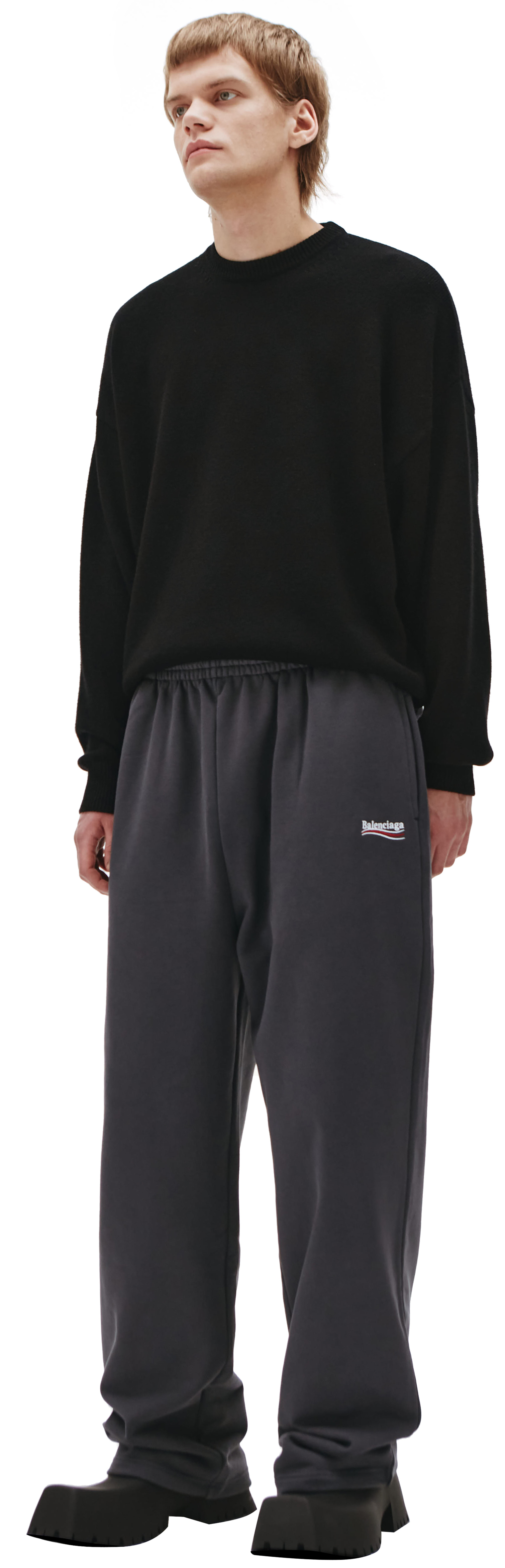 Balenciaga men grey fleece jogging pants for $759 online on SV77, 674594/TKVI9/1366
