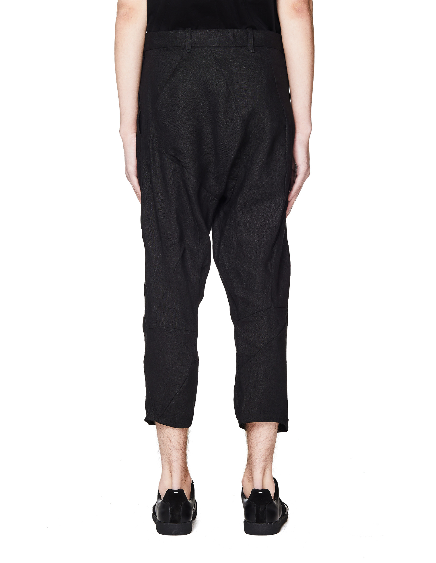 Leon Emanuel Blanck Black Linen Cropped Trousers