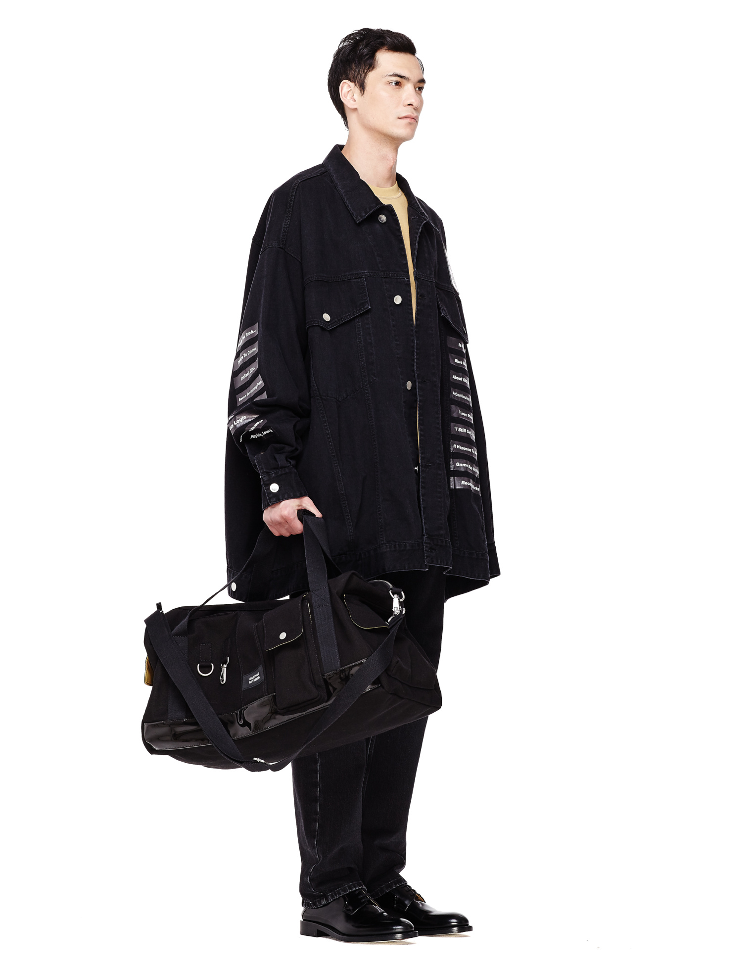Raf Simons Black Cotton Travel Bag