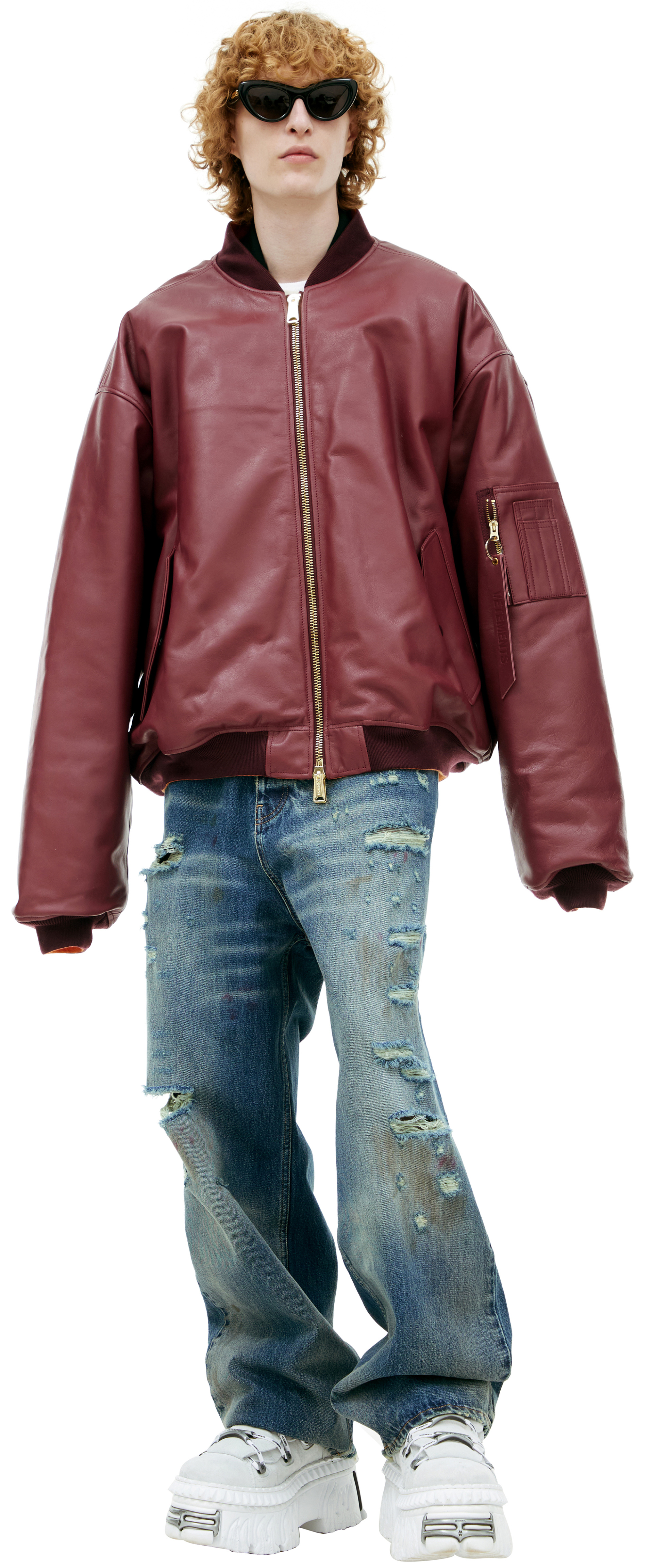 VETEMENTS Zippered leather bomber