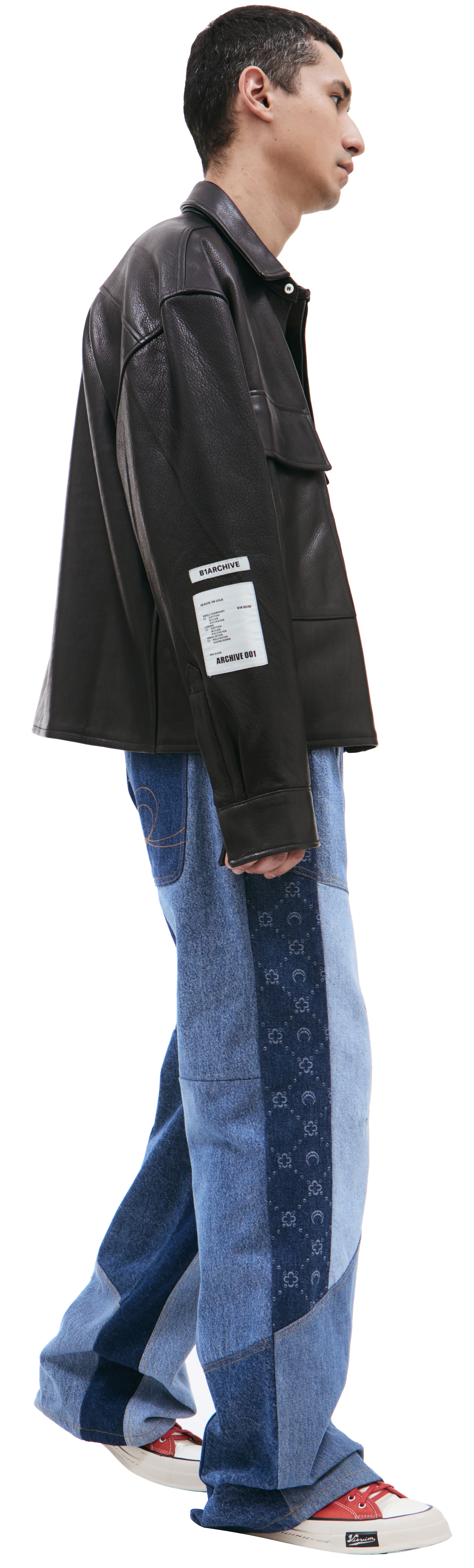 B1ARCHIVE Black leather shirt